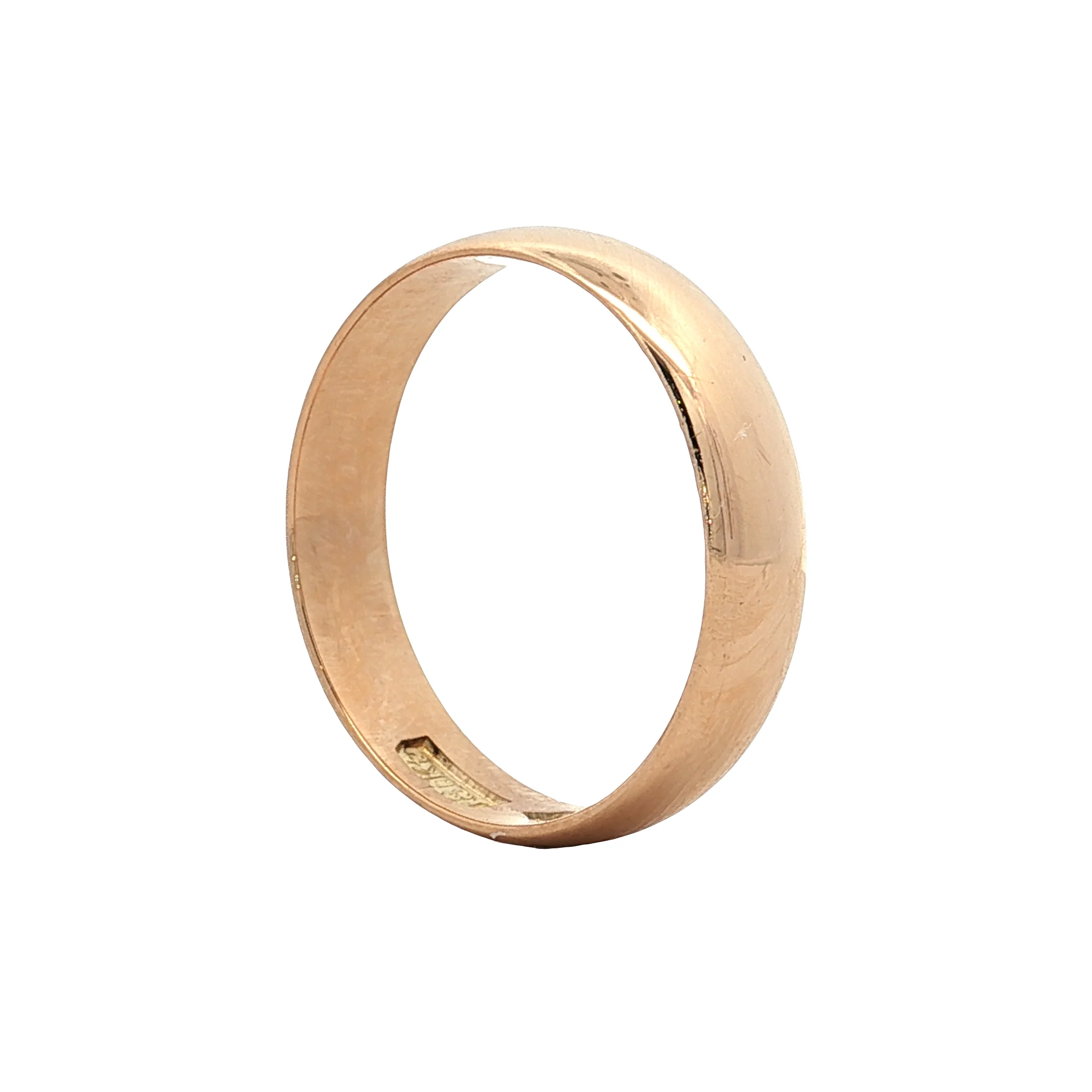 Antique 5mm Victorian Men's Wedding Band 18k Rose Gold - Image 5