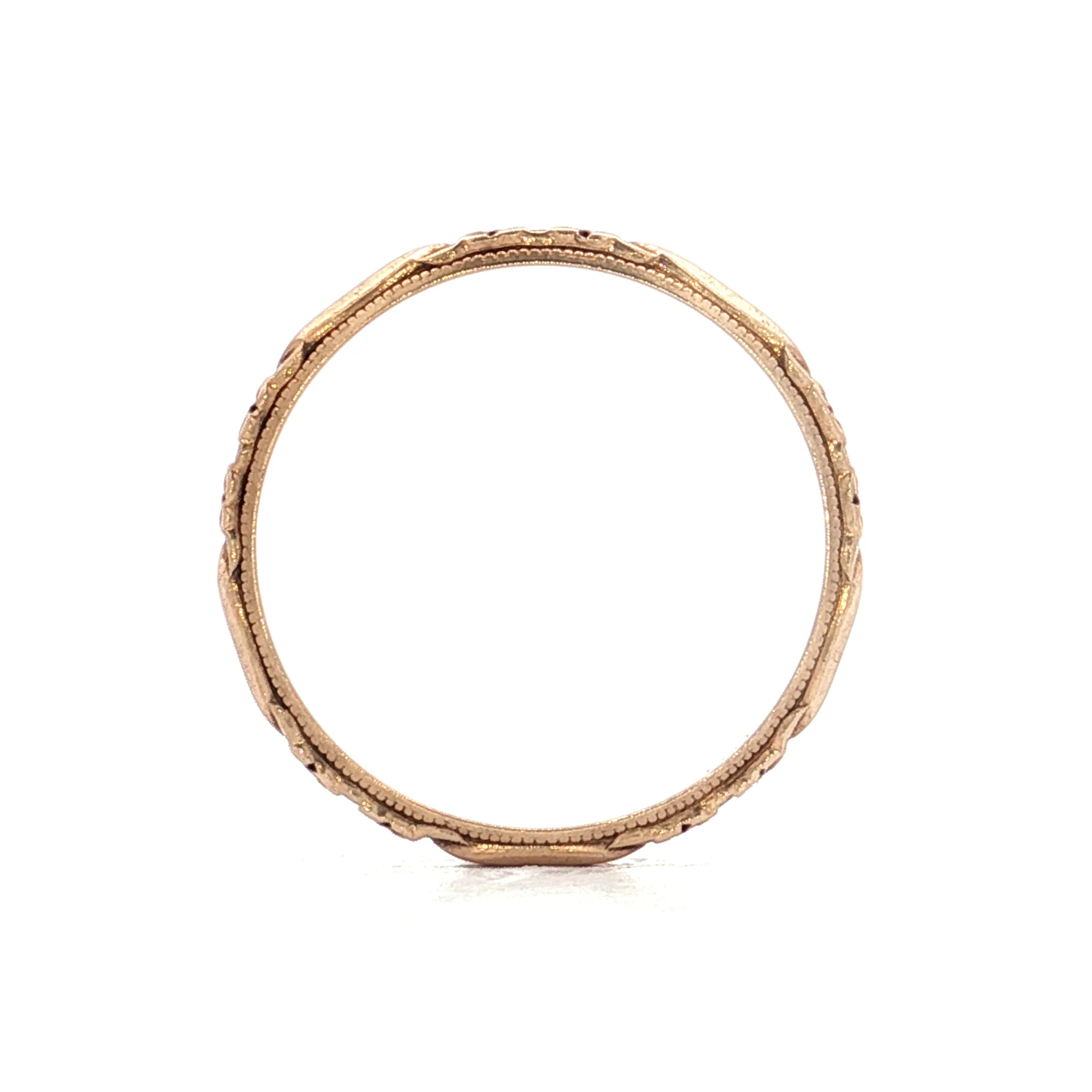 Antique Art Deco 2mm Orange Blossom Band 10k - Image 5