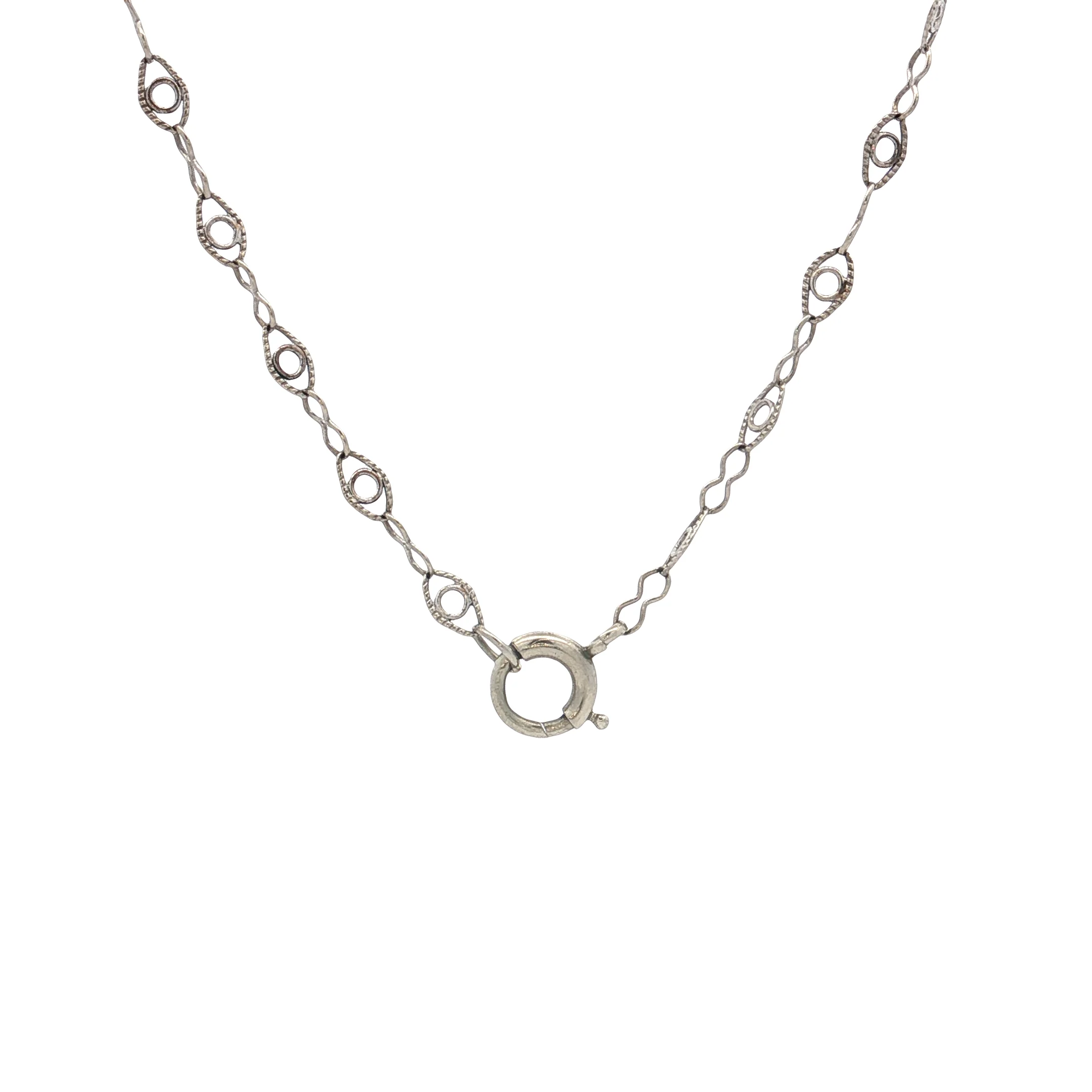 Antique Art Deco Camphor Glass Pendant 14k White Gold - Image 4