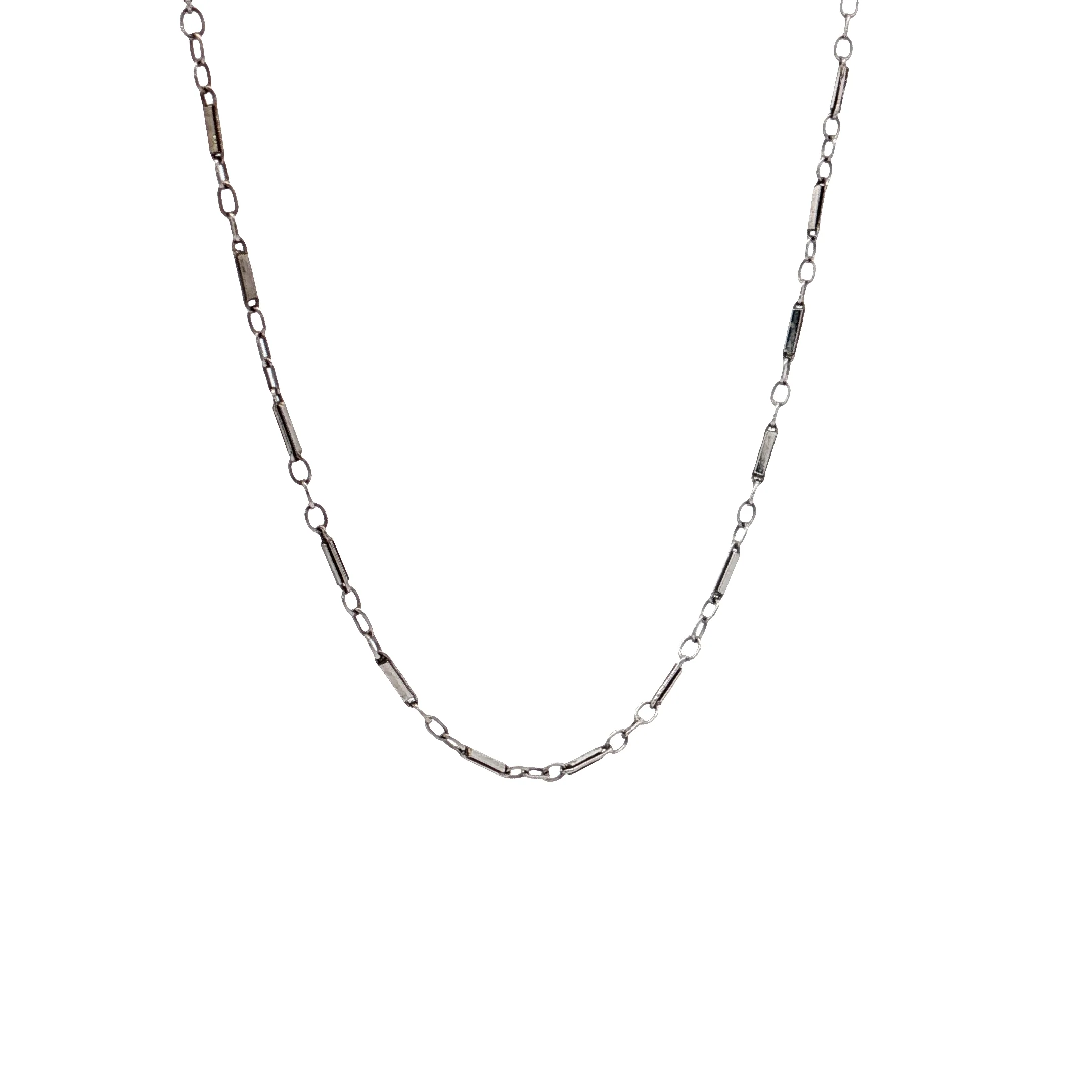 Antique Art Deco Chain Necklace in 14k White Gold - Image 3