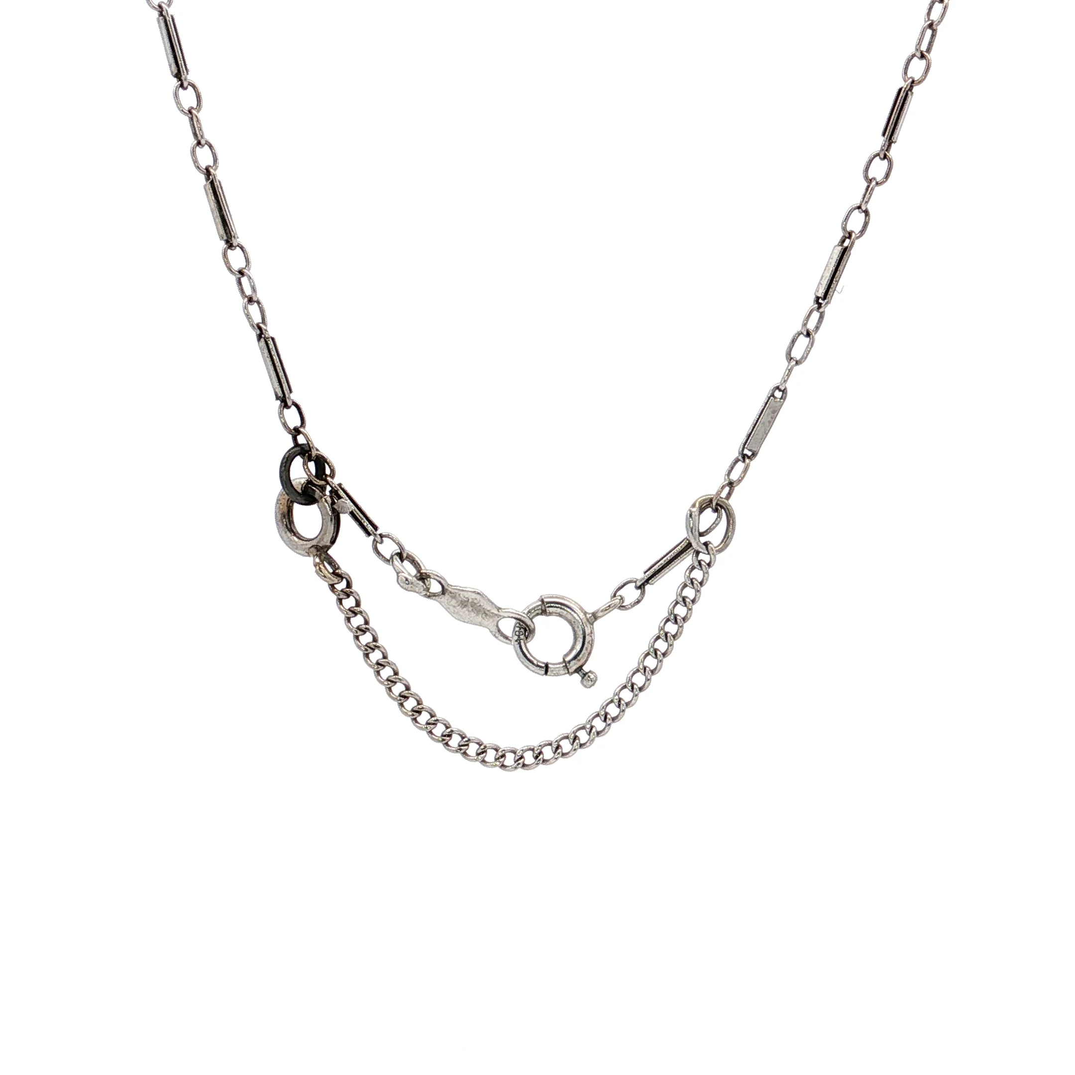Antique Art Deco Chain Necklace in 14k White Gold - Image 4