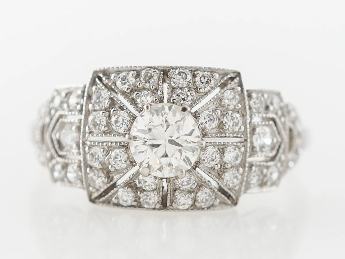 Antique Art Deco Diamond Engagement Ring in Platinum