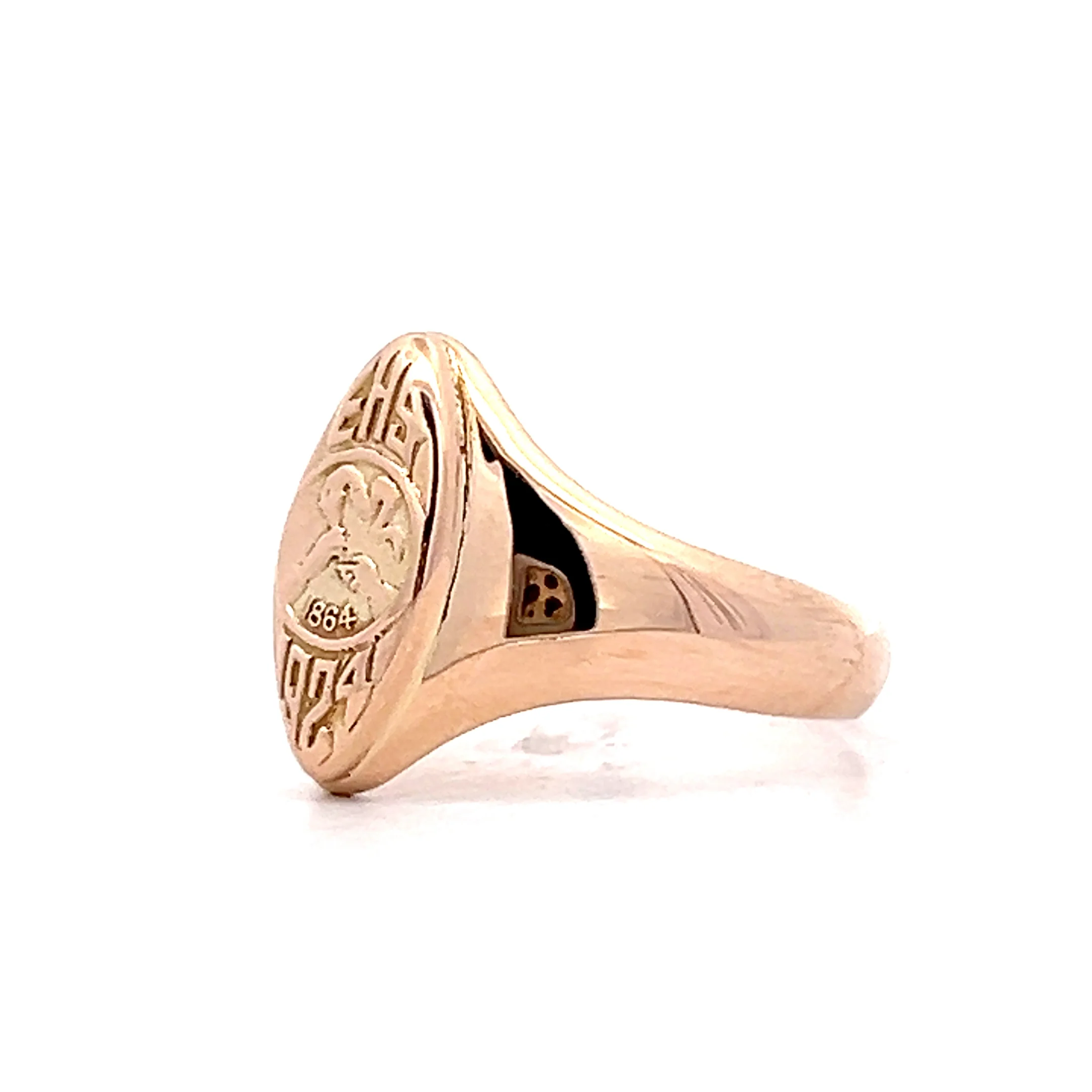 Antique Art Deco Engraved Navette Ring in 10k - Image 2