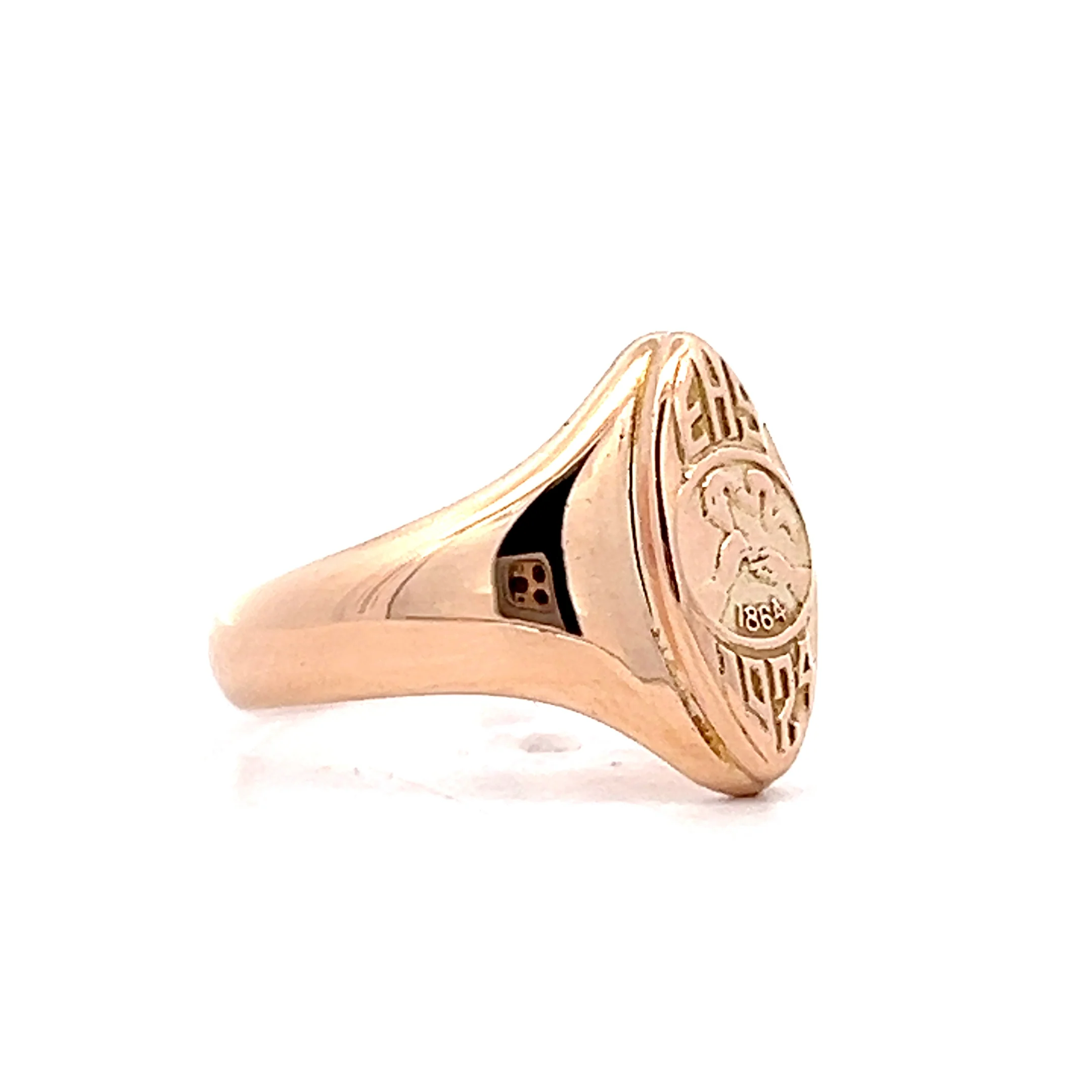Antique Art Deco Engraved Navette Ring in 10k - Image 3