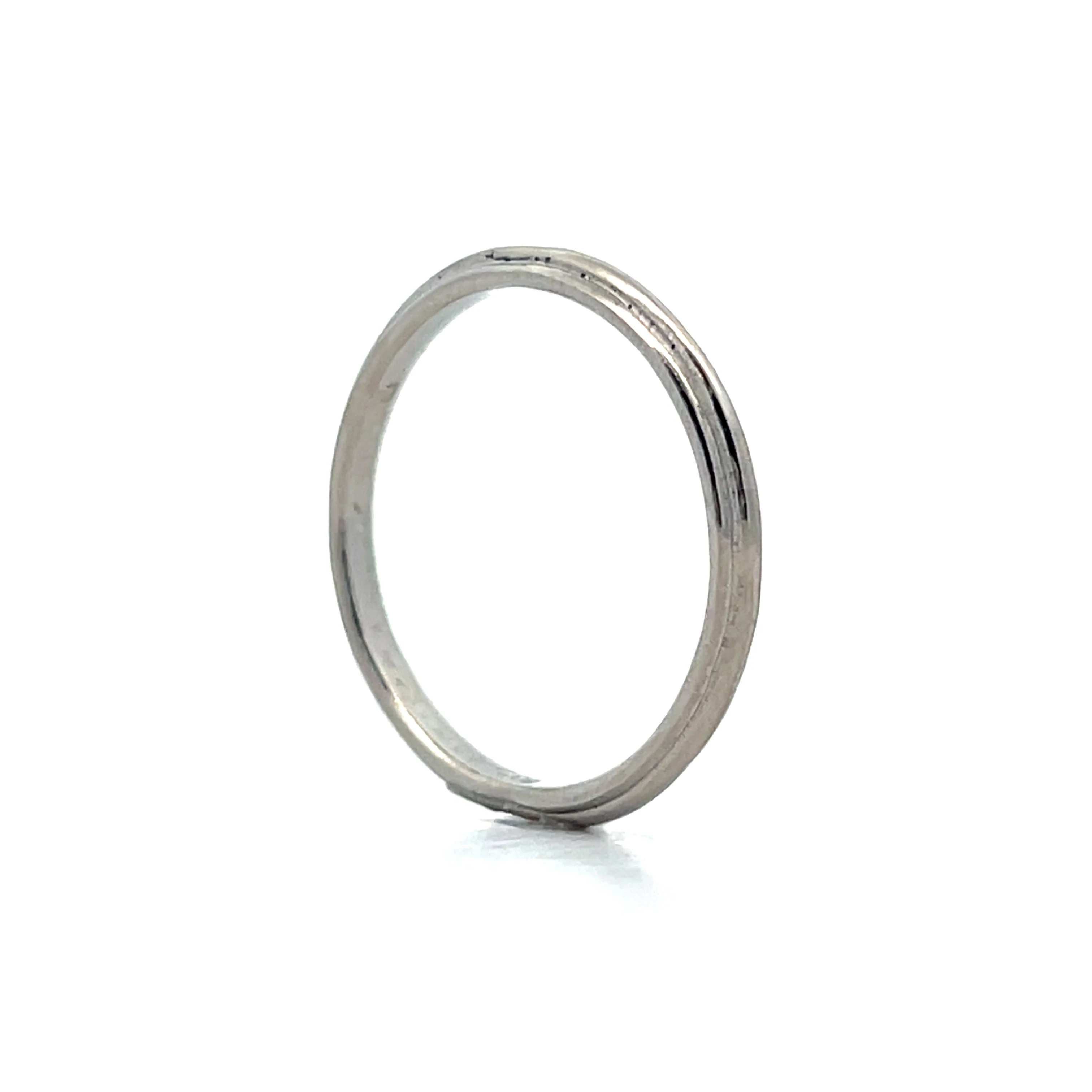 Antique Art Deco Knife Edge Wedding Band in Platinum - Image 5