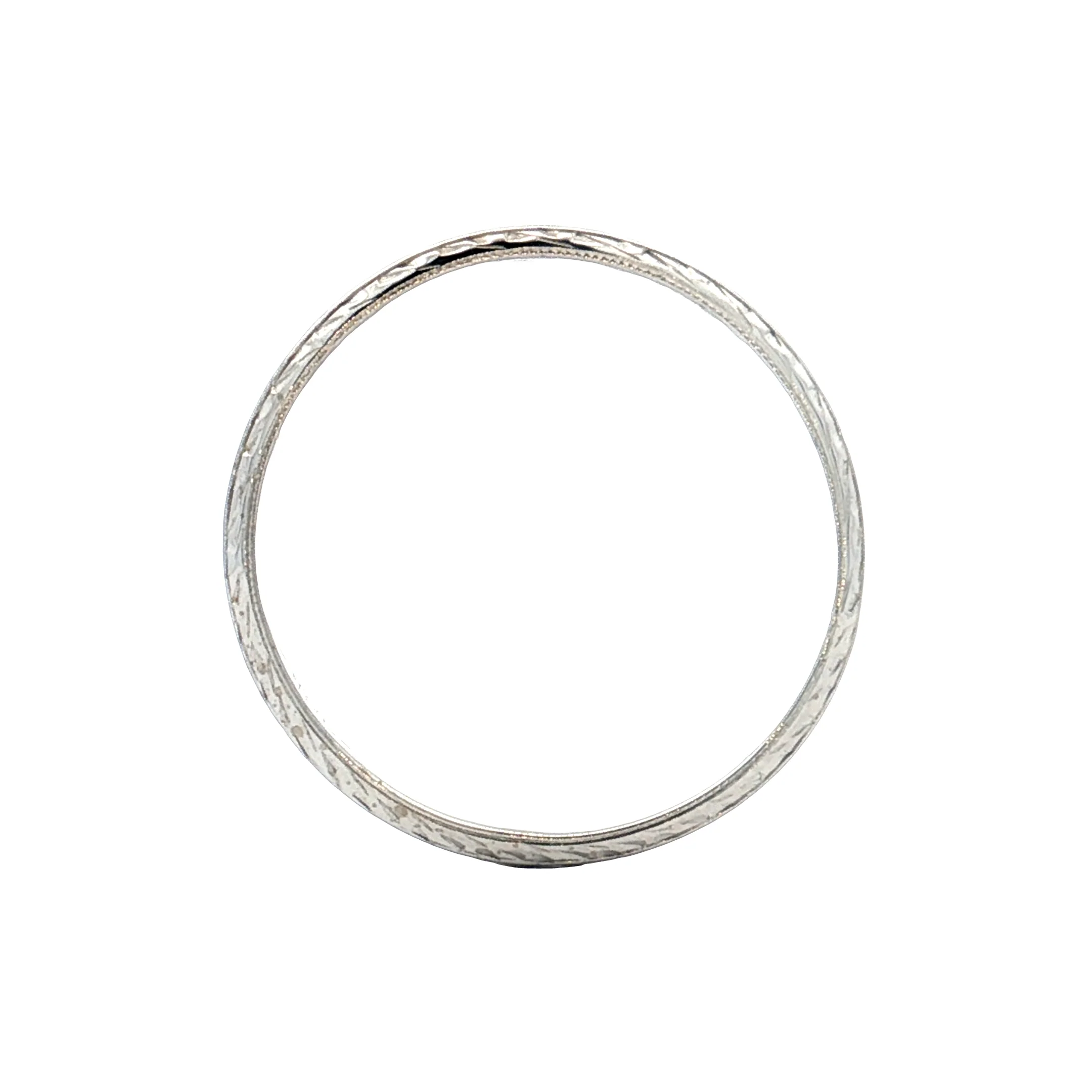Antique Art Deco Mens Wedding Band 18k White Gold - Image 4
