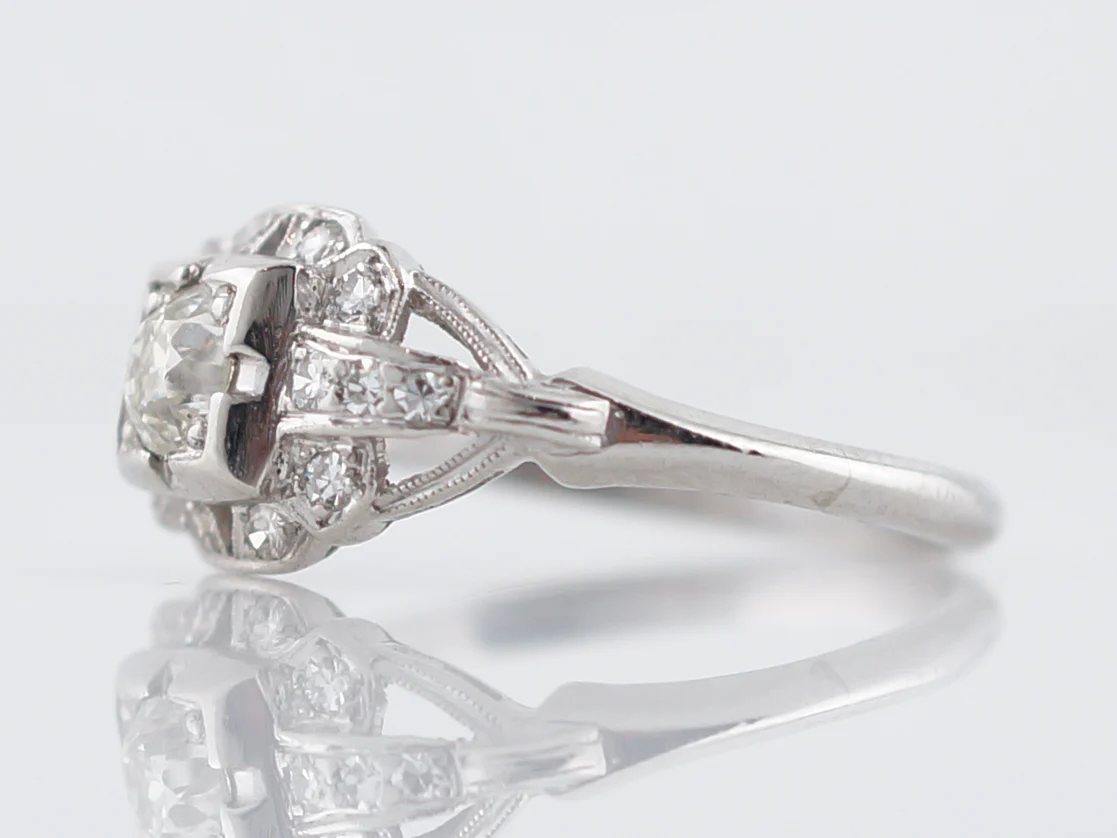 Antique Art Deco Old European Diamond Engagement Ring - Image 2