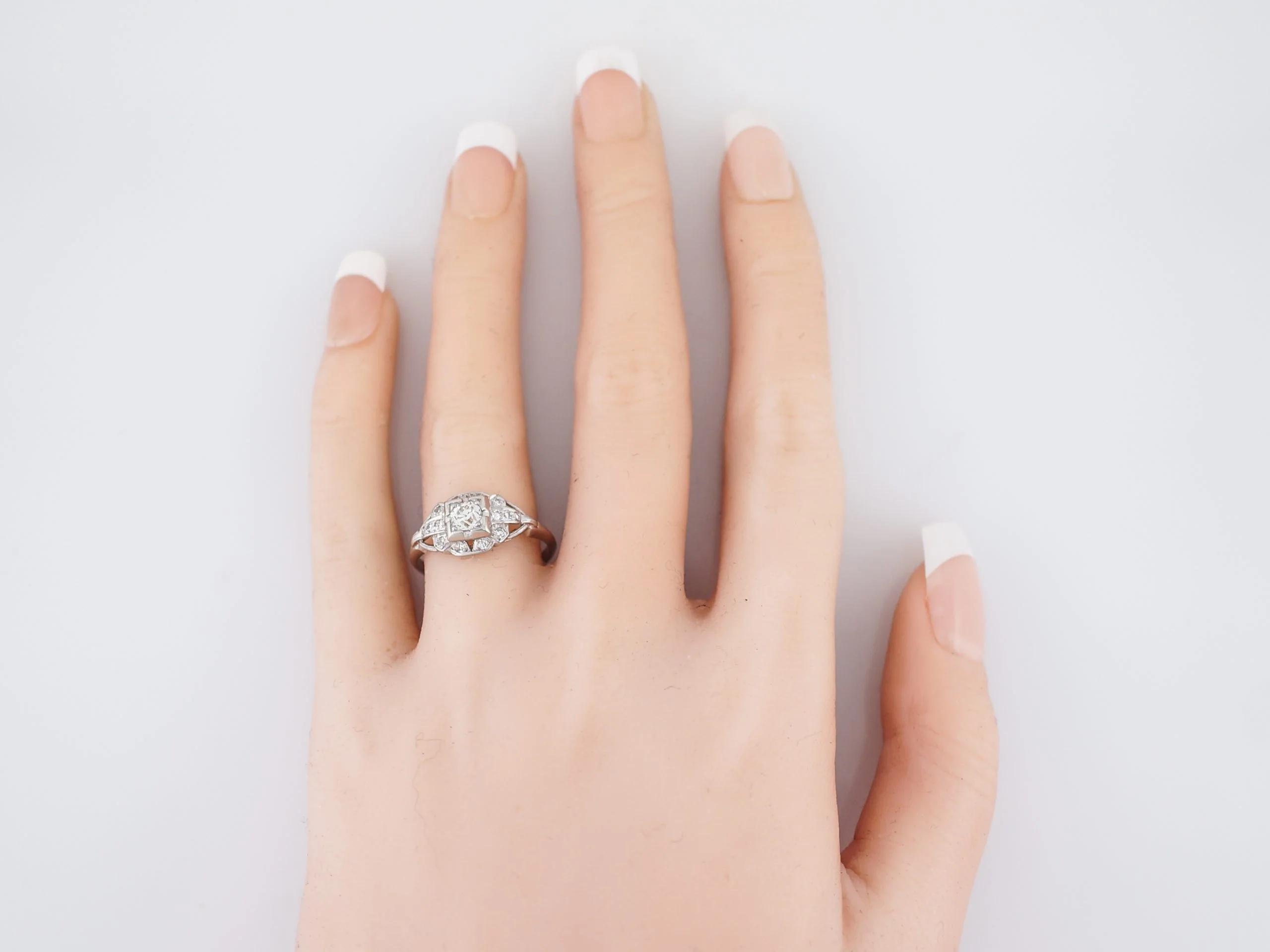 Antique Art Deco Old European Diamond Engagement Ring - Image 6