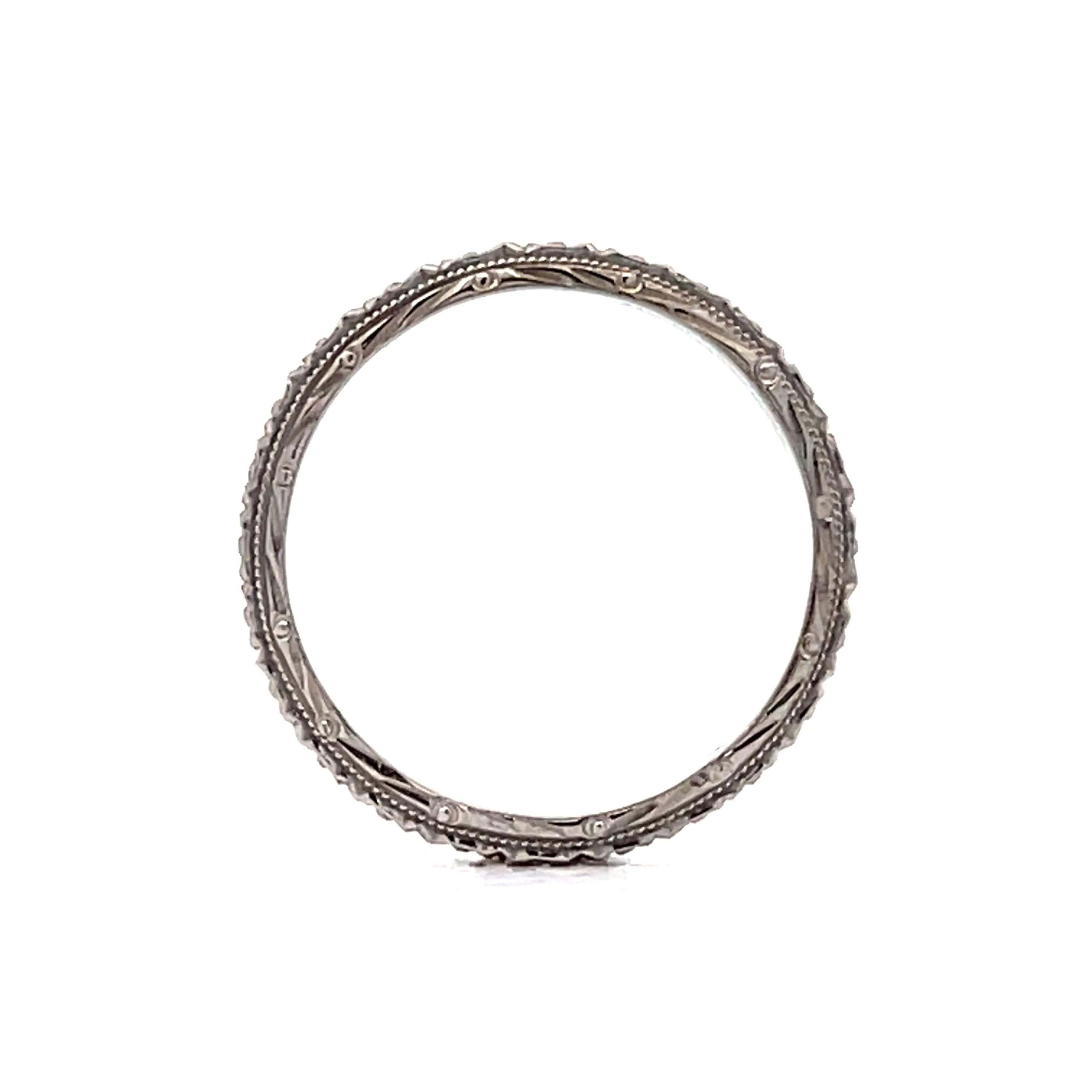 Antique Art Deco Orange Blossom Band in 18k White Gold - Image 4
