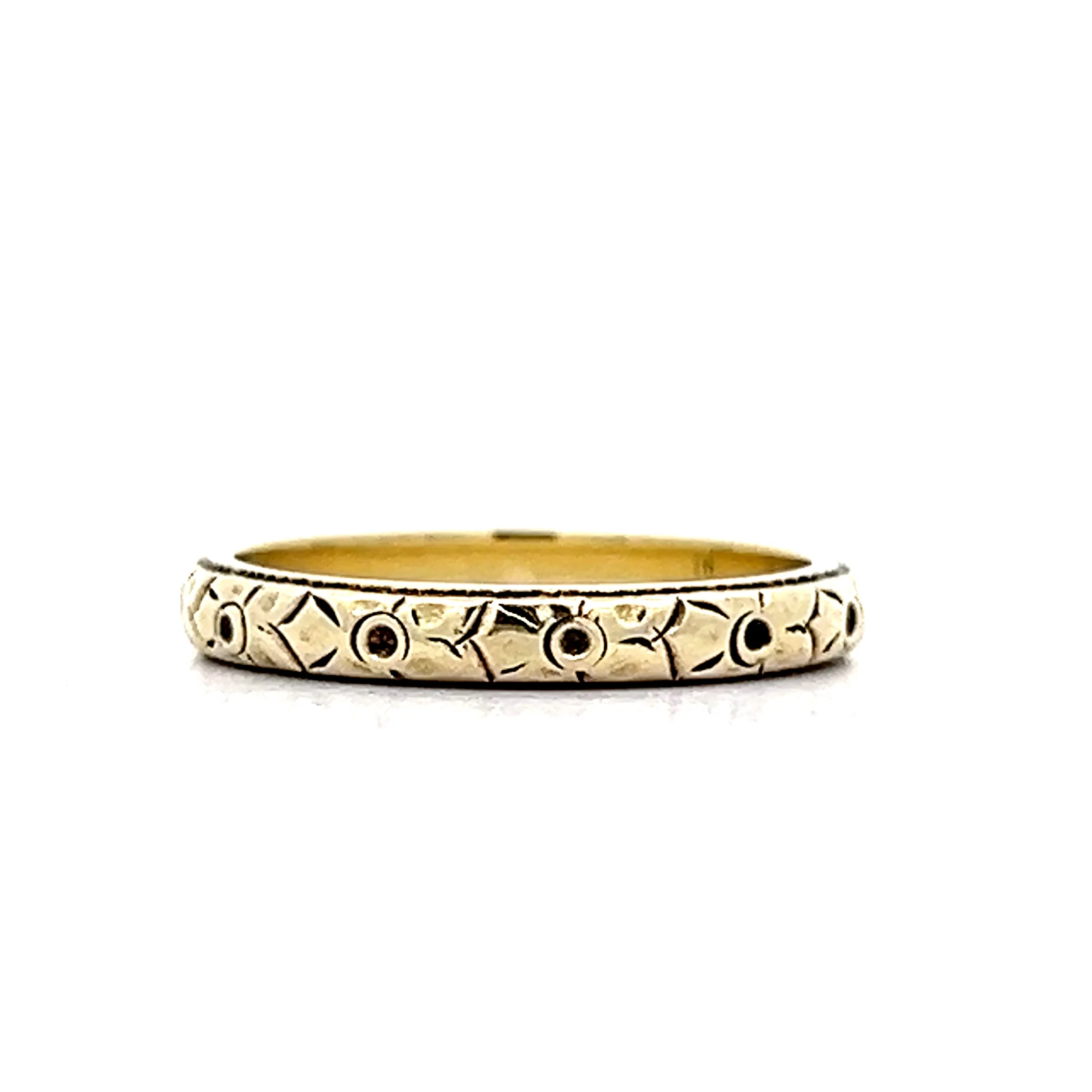 Antique Art Deco Orange Blossom Floral Band in 14k - Image 2