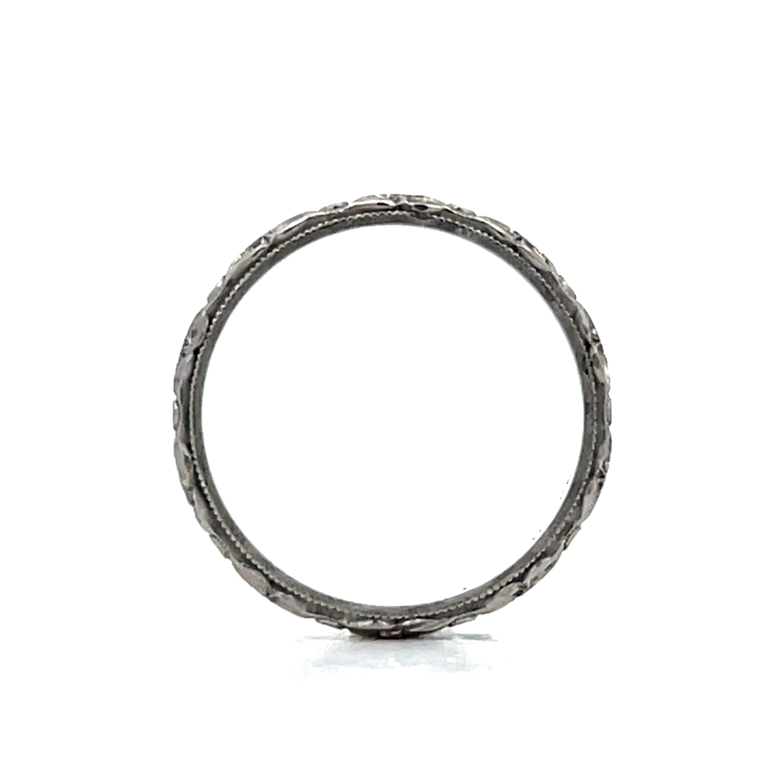 Antique Art Deco Orange Blossom Wedding Band Platinum - Image 4