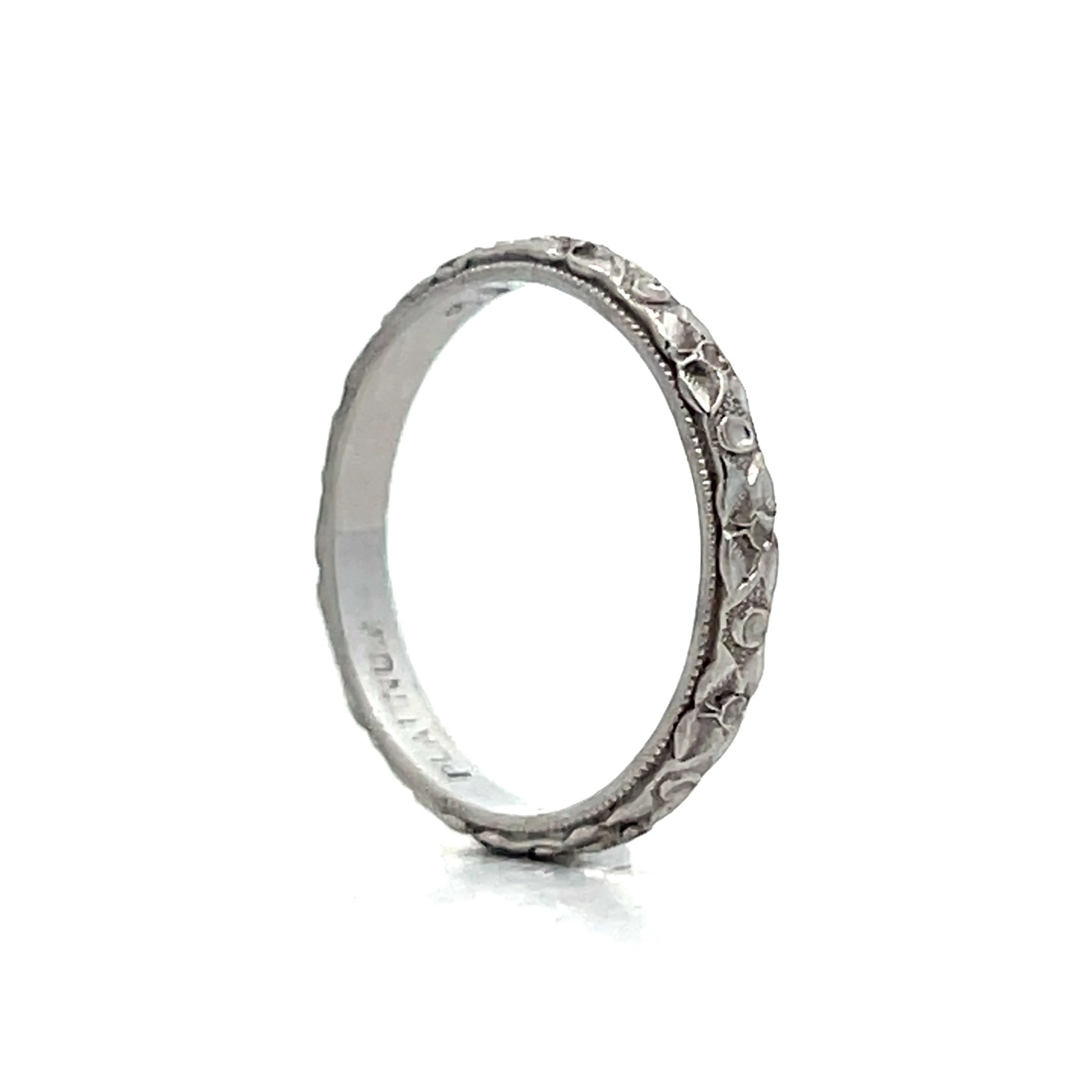 Antique Art Deco Orange Blossom Wedding Band Platinum - Image 5