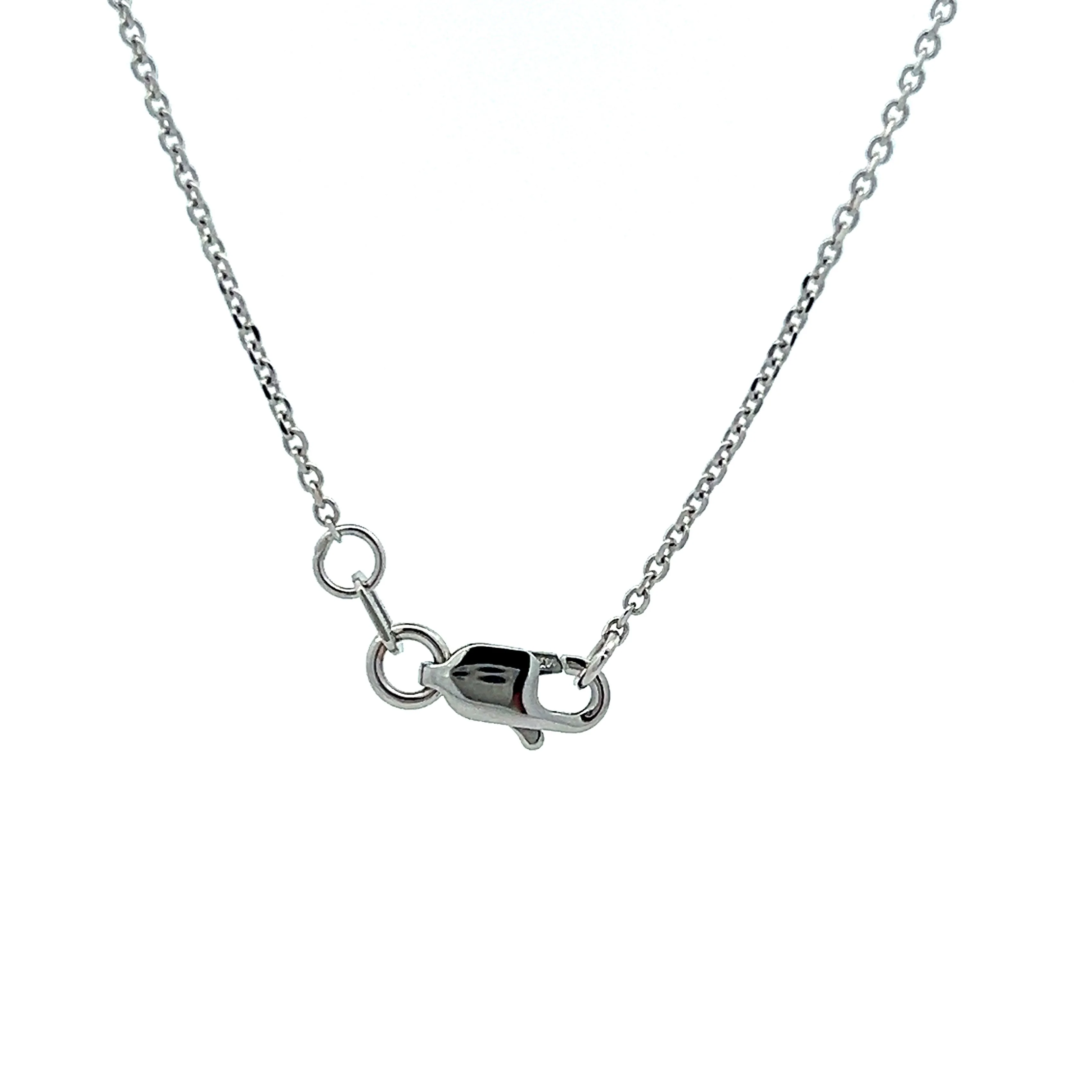 Antique Art Deco Sapphire Pendant in White Gold - Image 5