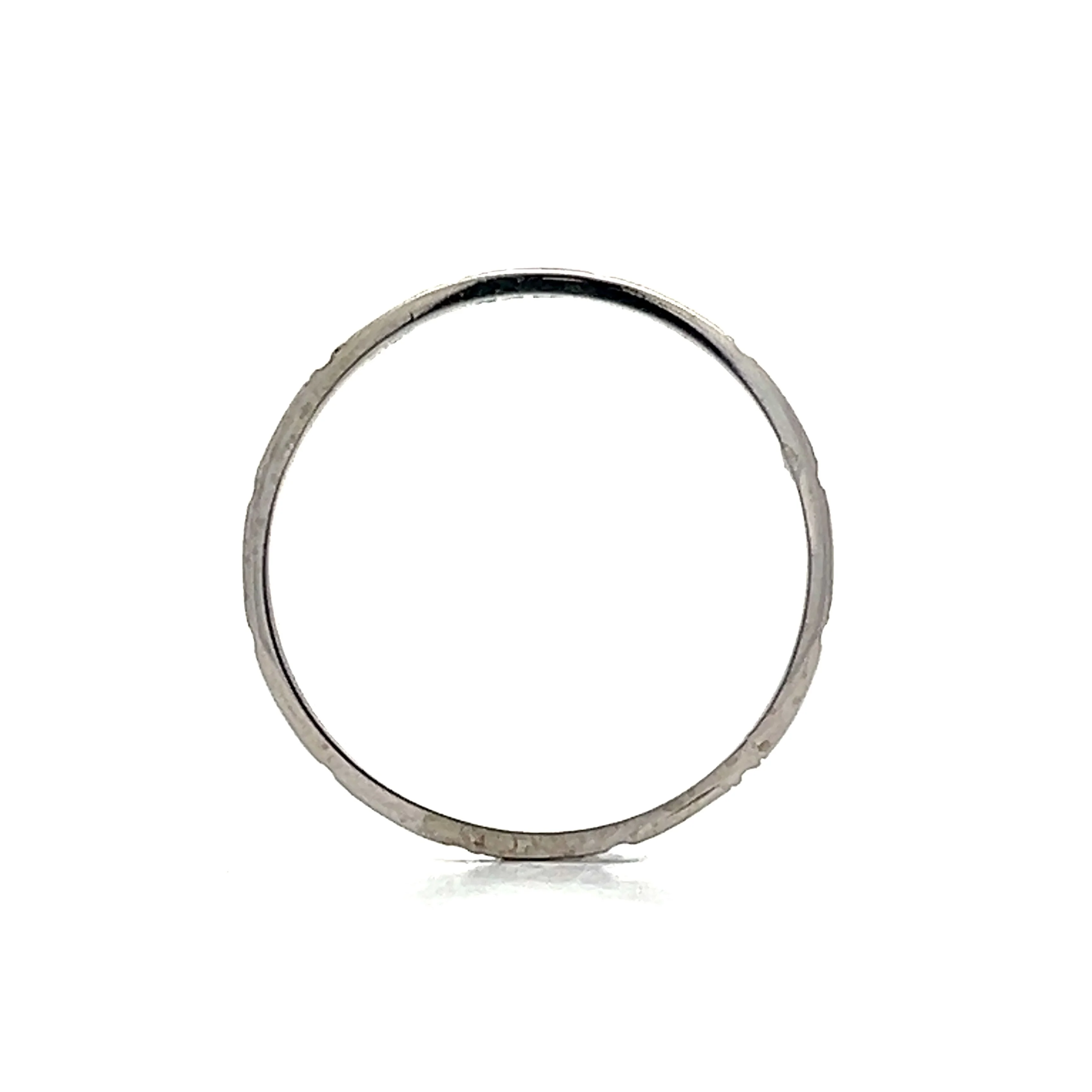 Antique Art Deco Simple Engraved Wedding Band in 14k - Image 4
