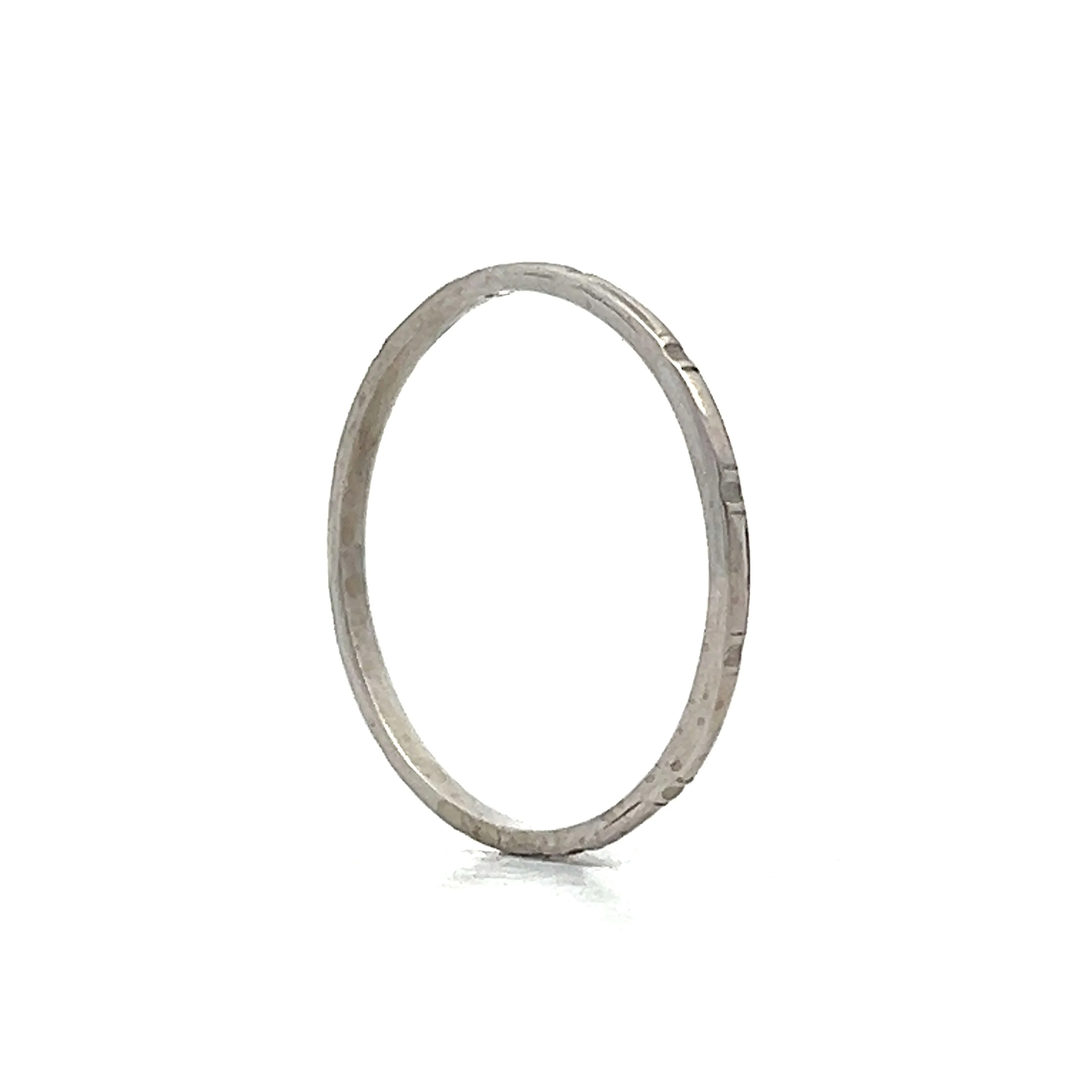 Antique Art Deco Simple Engraved Wedding Band in 14k - Image 5