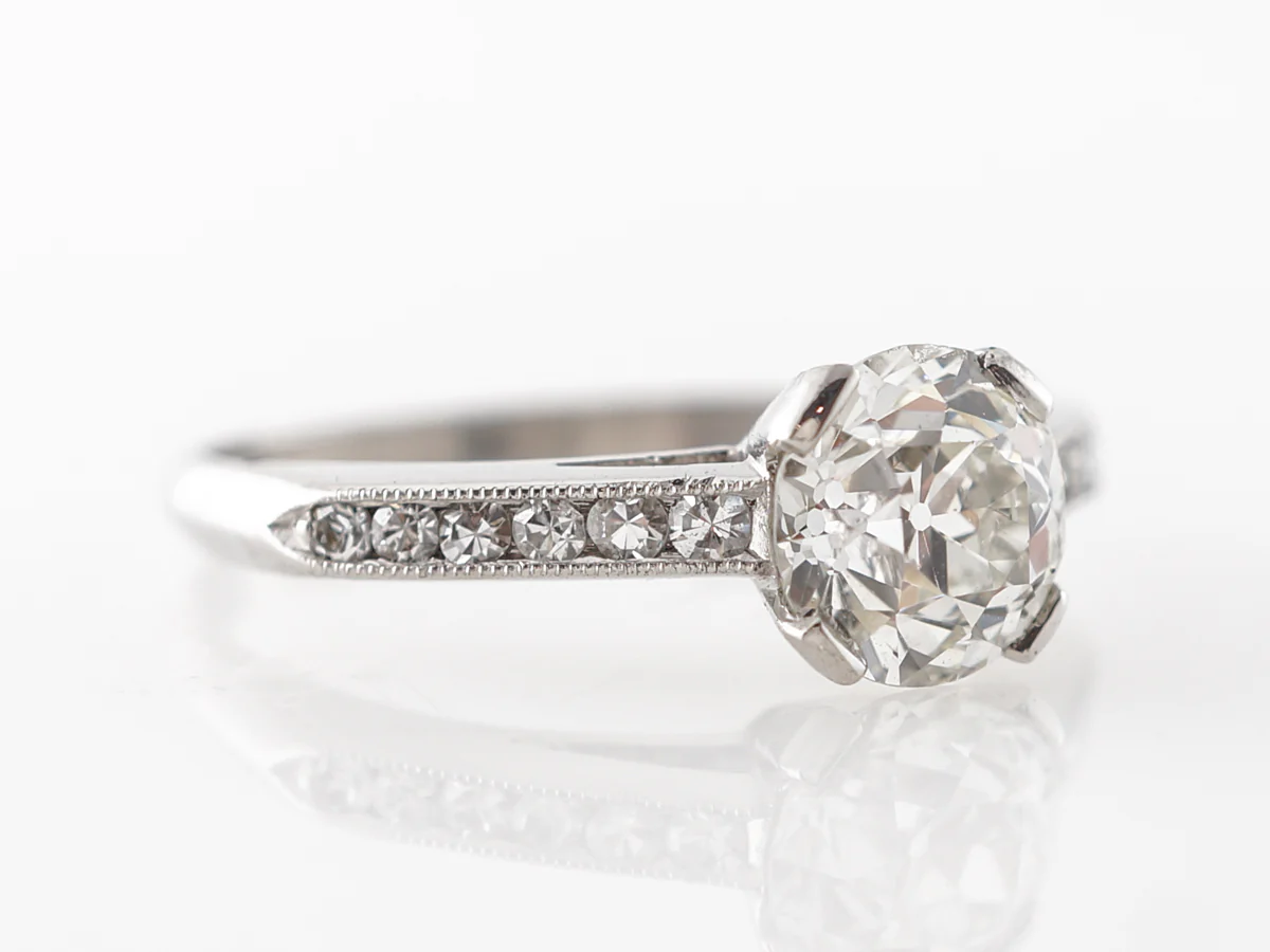 Antique Art Deco Solitaire Engagement Ring in Platinum - Image 3