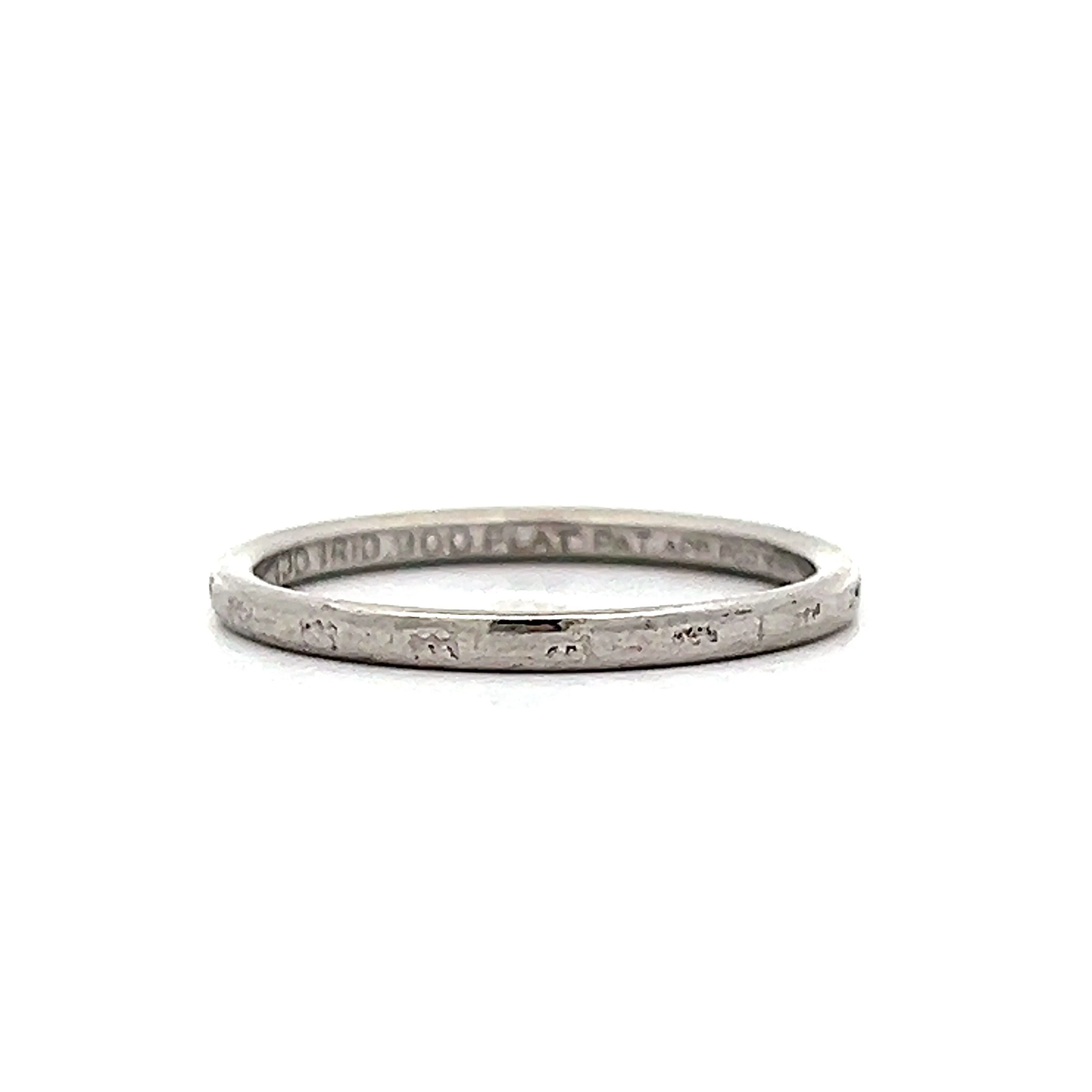 Antique Art Deco Textured Band in Platinum - Image 3
