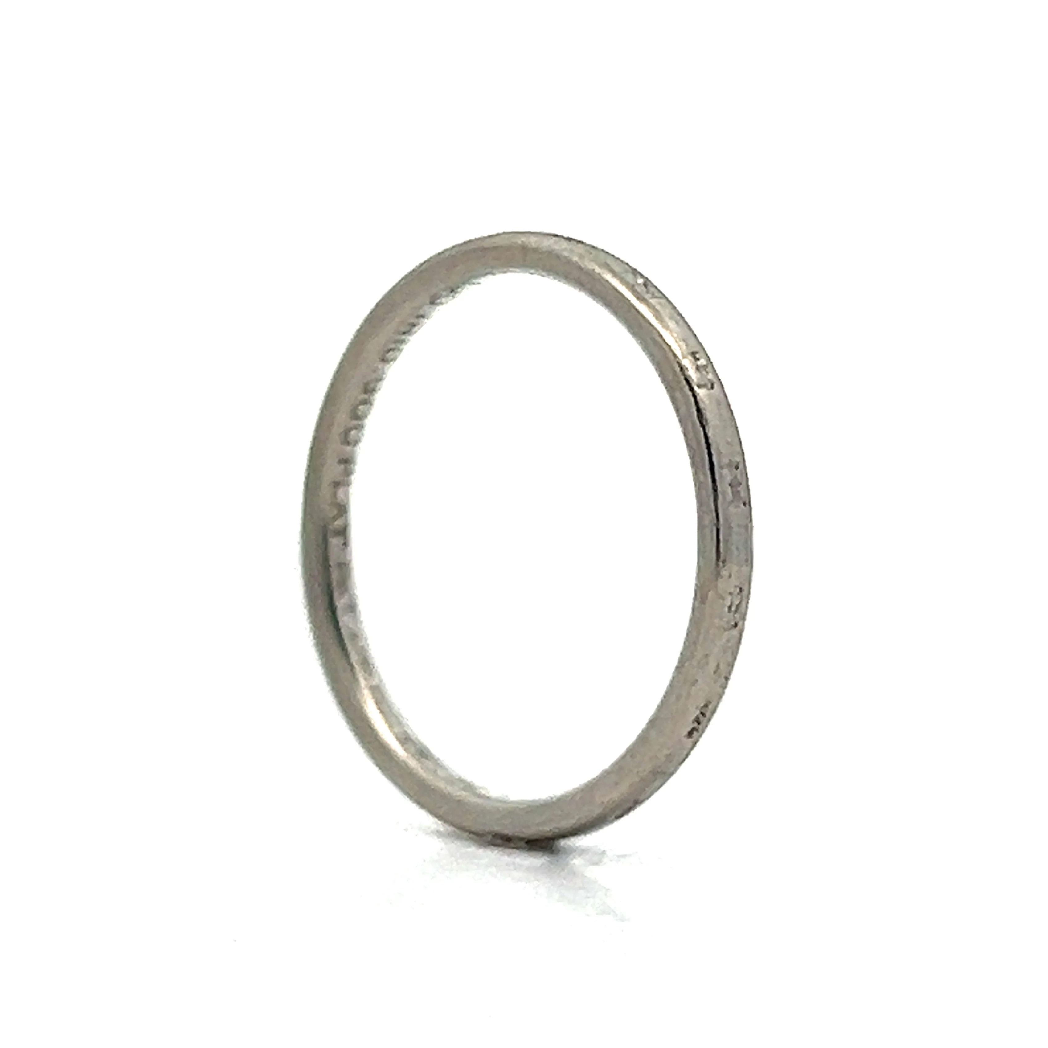 Antique Art Deco Textured Band in Platinum - Image 5