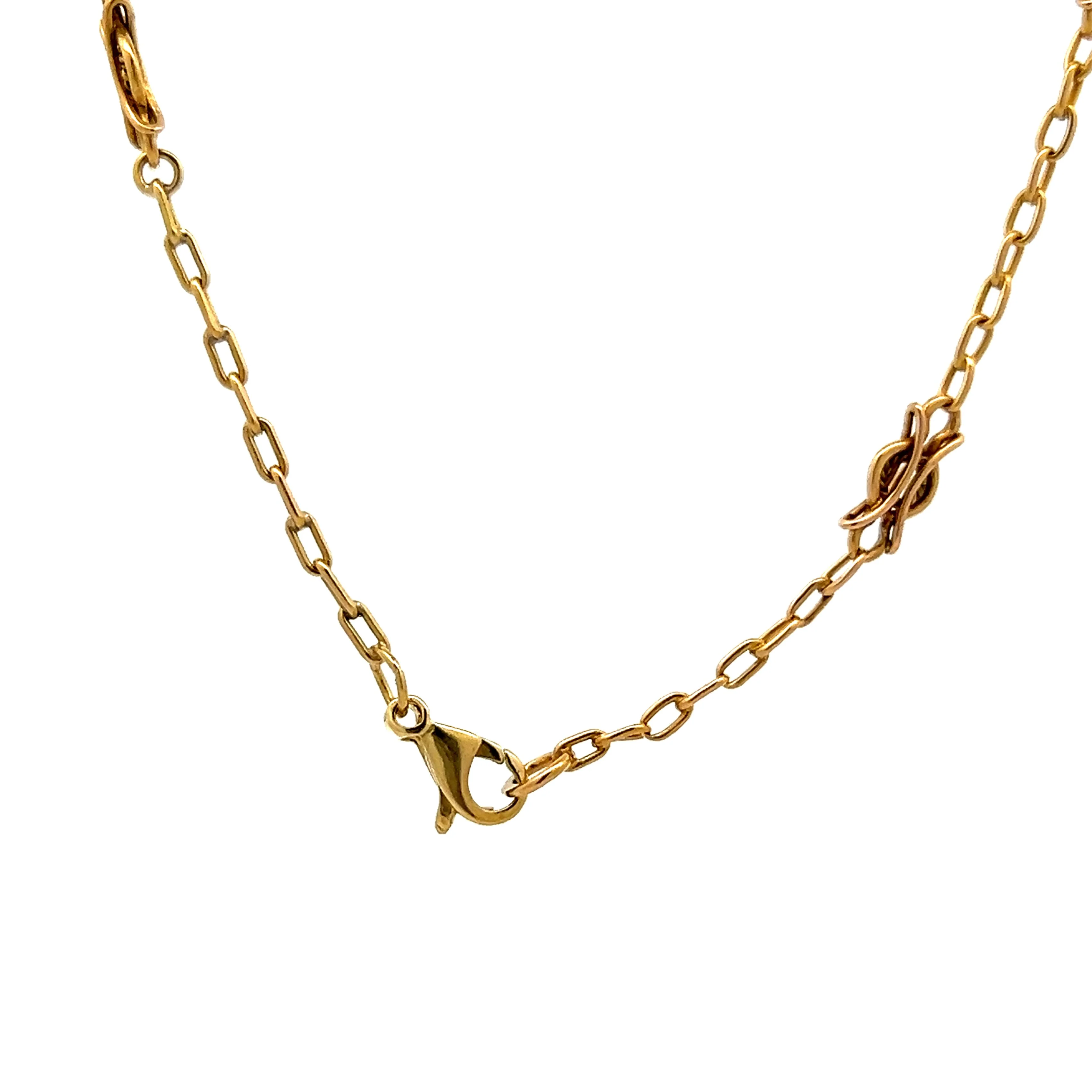 Antique Art Nouveau Chain Necklace in 18k Yellow Gold - Image 4