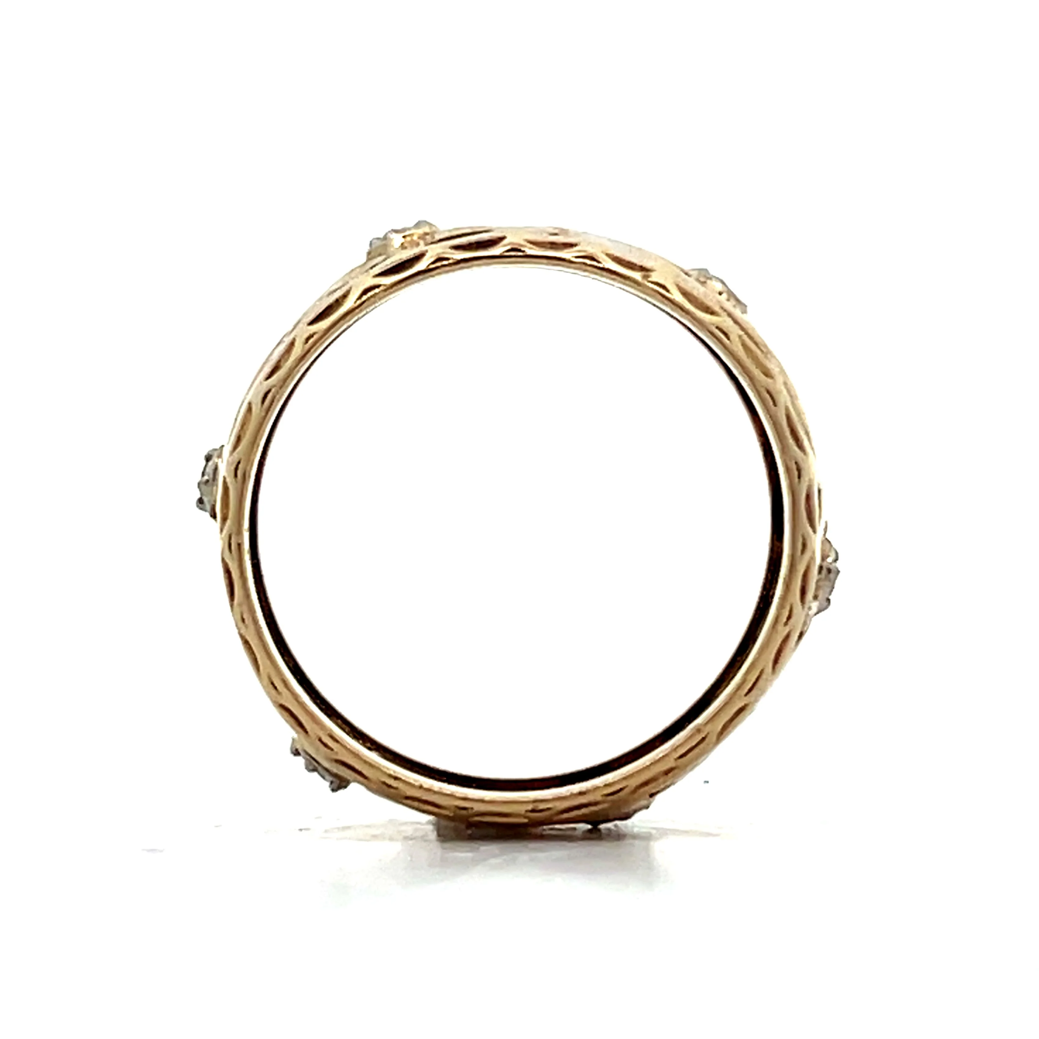 .12 Vintage Mid-Century Diamond Band in 14k Yellow Gold - Image 4
