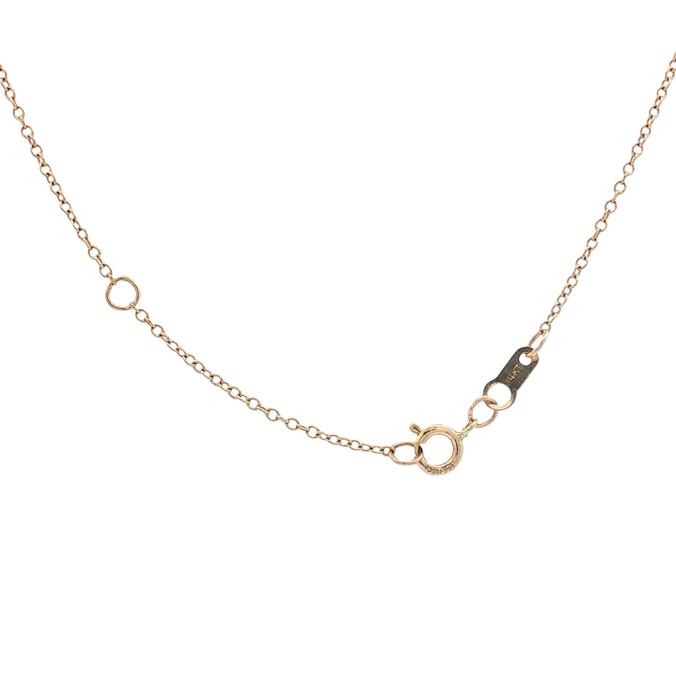 Antique Art Nouveau Moon Face Pendant Necklace 14k - Image 4