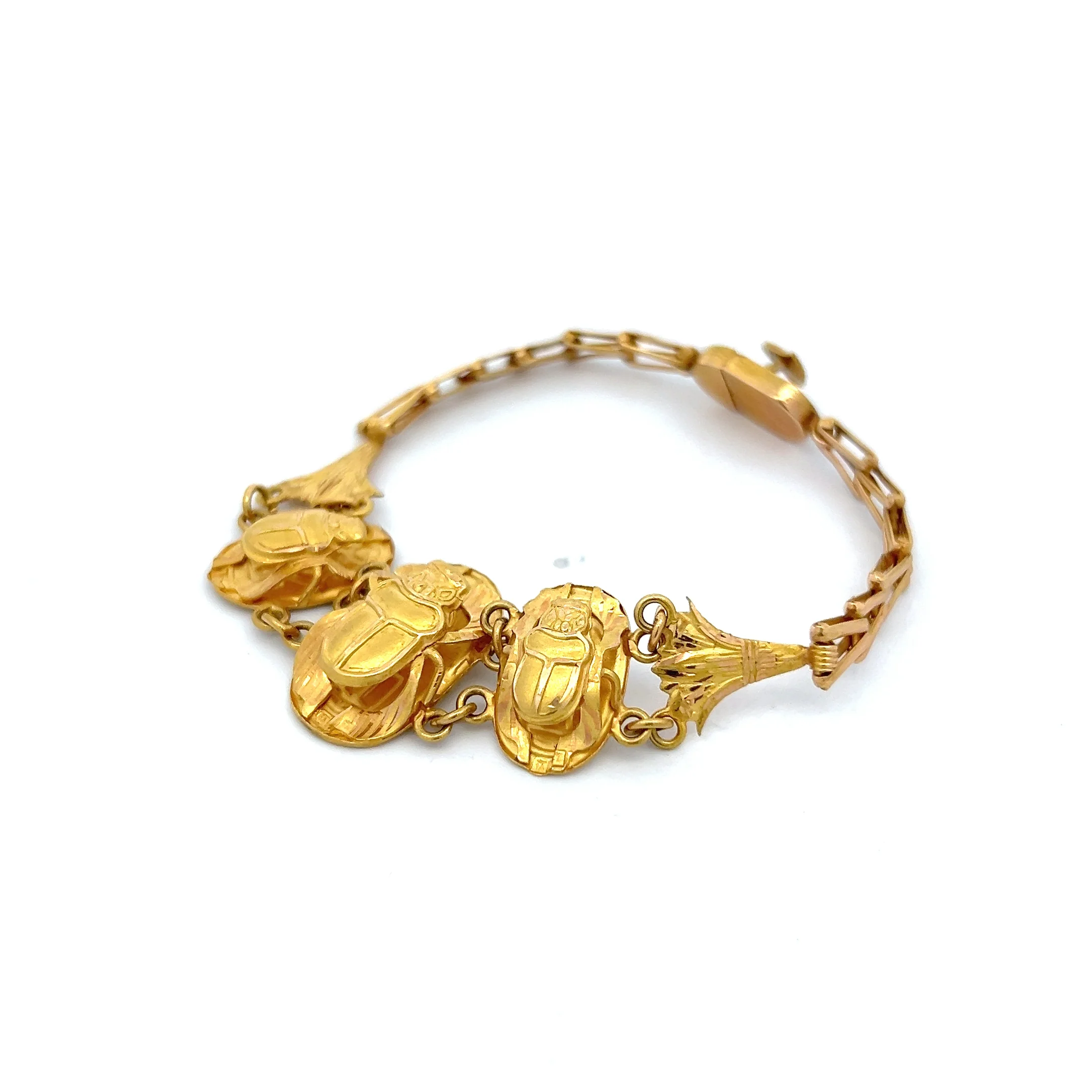 Antique Art Nouveau Scarab Beetle Bracelet in 18k - Image 2
