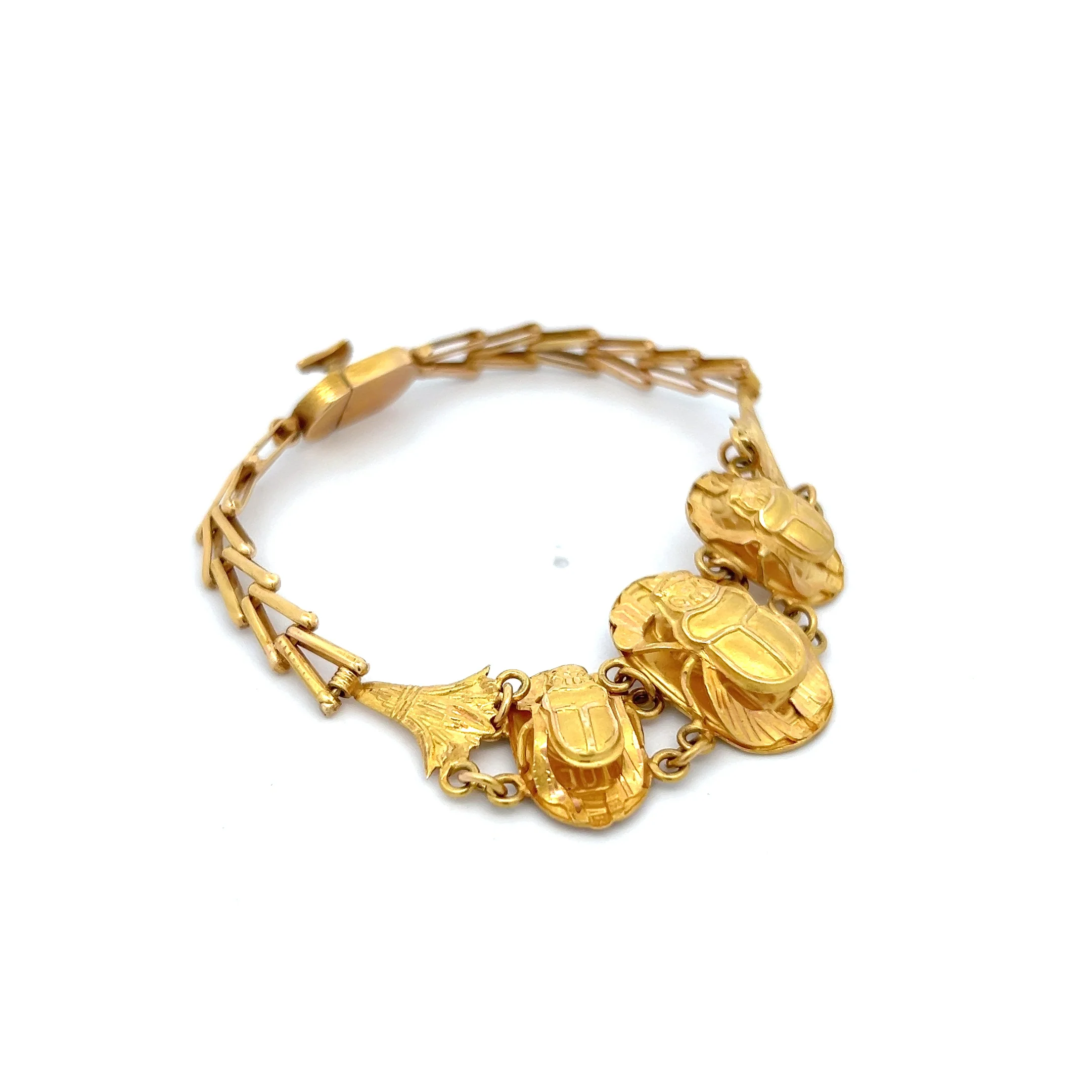 Antique Art Nouveau Scarab Beetle Bracelet in 18k - Image 3