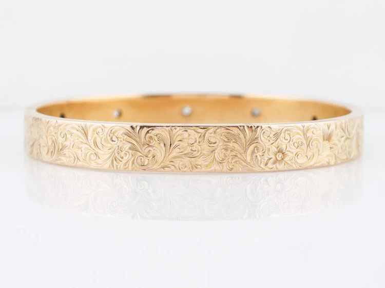 Antique Bracelet Victorian .25 Old European Cut Diamonds in 14k Yellow Gold - Image 3