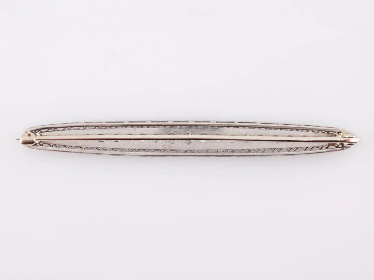 Antique Brooch Art Deco 1.68 Old European Cut Diamonds in Platinum - Image 4