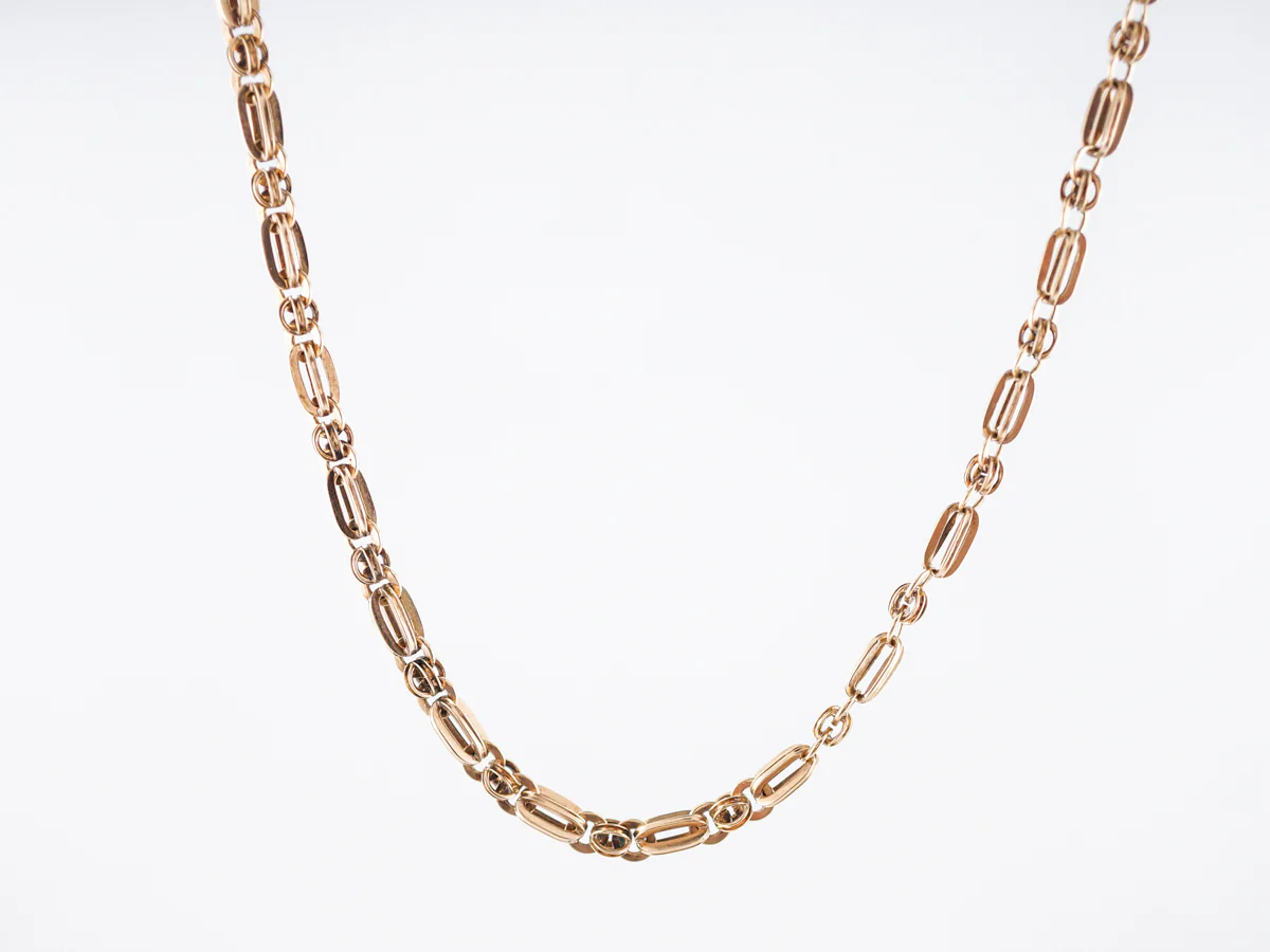Antique Chain Necklace Art Deco 2.67 Round Cut Amethyst in 10k Yellow Gold