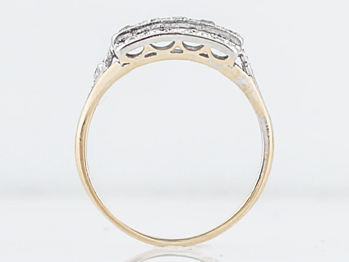 Antique Cocktail Ring Art Deco .76 Old European Cut Diamonds in 14k Yellow & White Gold - Image 5