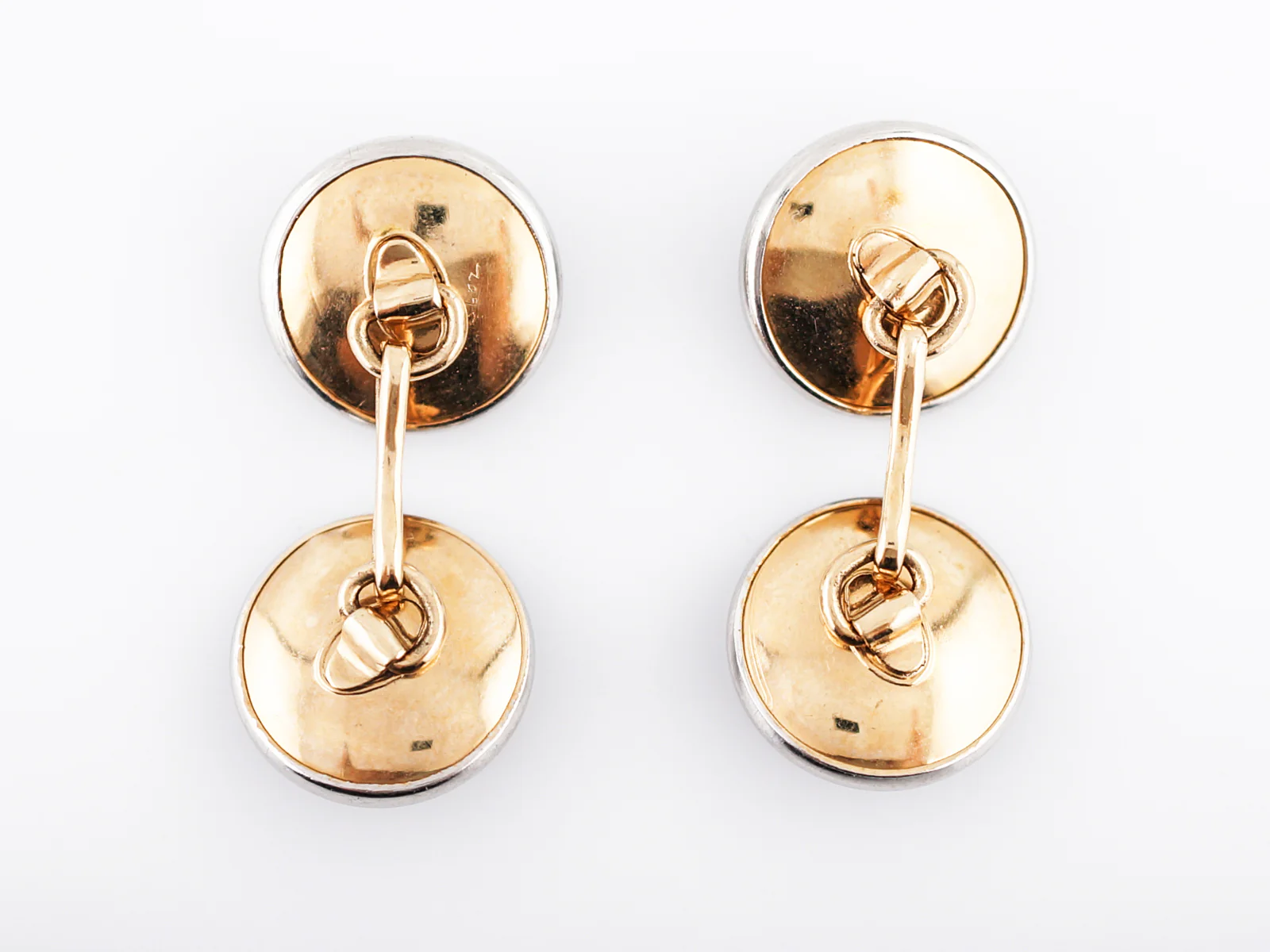 Antique Cufflinks Art Deco Onyx & Pearl Stud Set in 14k Yellow Gold - Image 3