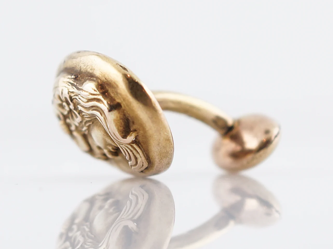 Antique Cufflinks Art Nouveau in 14K Yellow Gold - Image 3