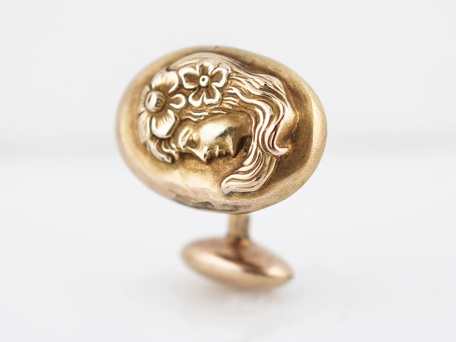 Antique Cufflinks Art Nouveau in 14K Yellow Gold - Image 4