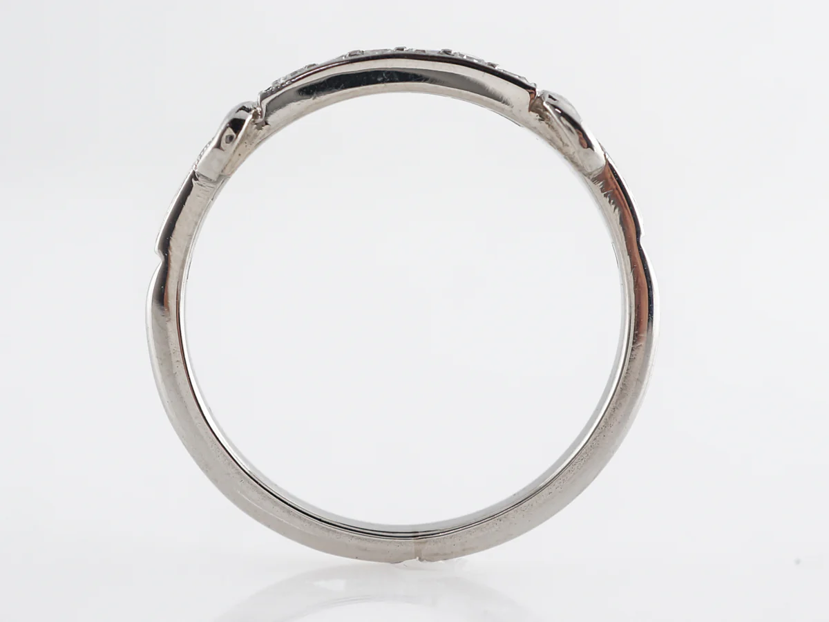 Antique Deco Diamond Wedding Band in Platinum - Image 4