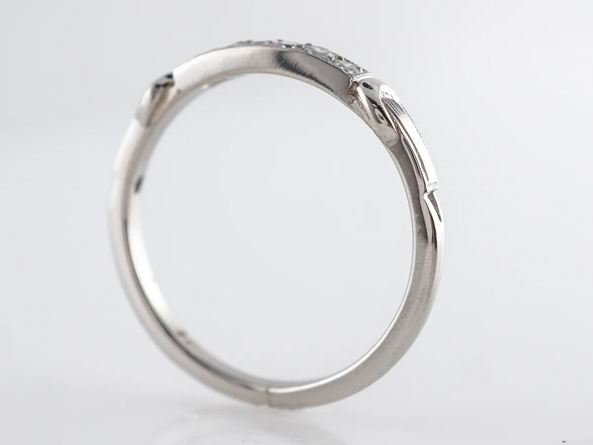 Antique Deco Diamond Wedding Band in Platinum - Image 5