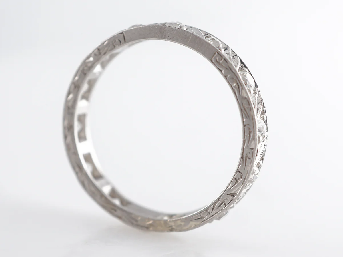 Antique Deco Eternity Band w/ Old Euro & Mine Cut Diamonds - Image 4