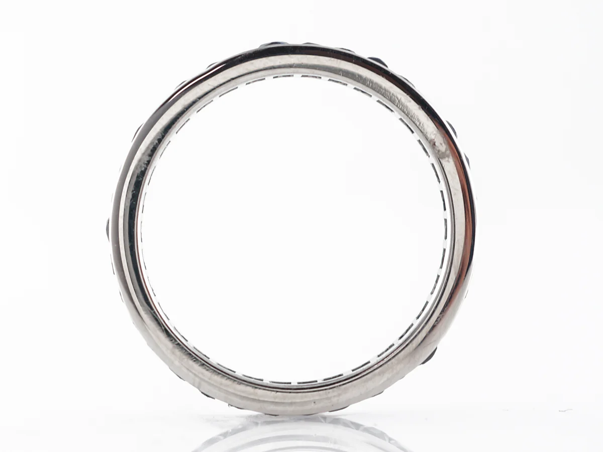 Antique Deco French Cut Sapphire Wedding Band in Platinum - Image 2