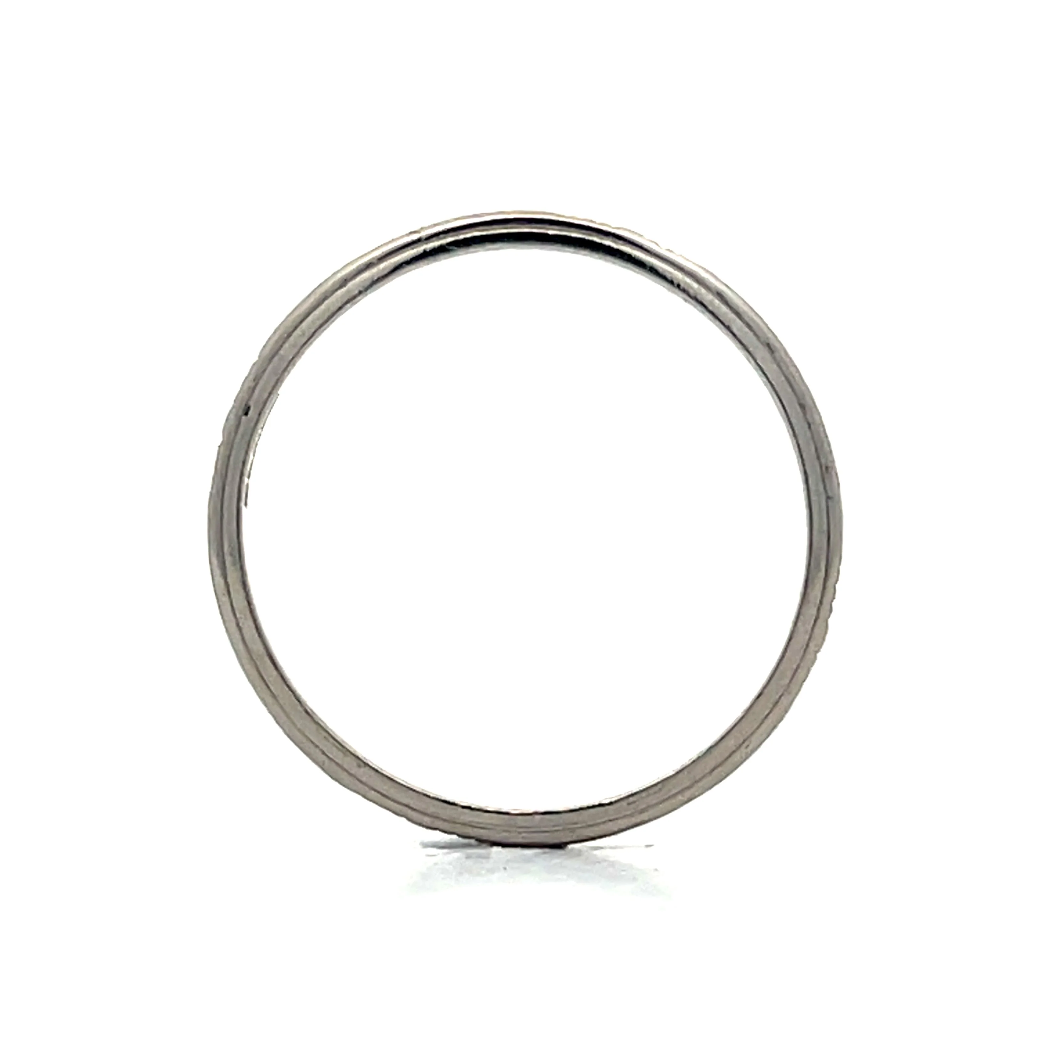 Antique Deco Geometric Engraved Wedding Band in Platinum - Image 5