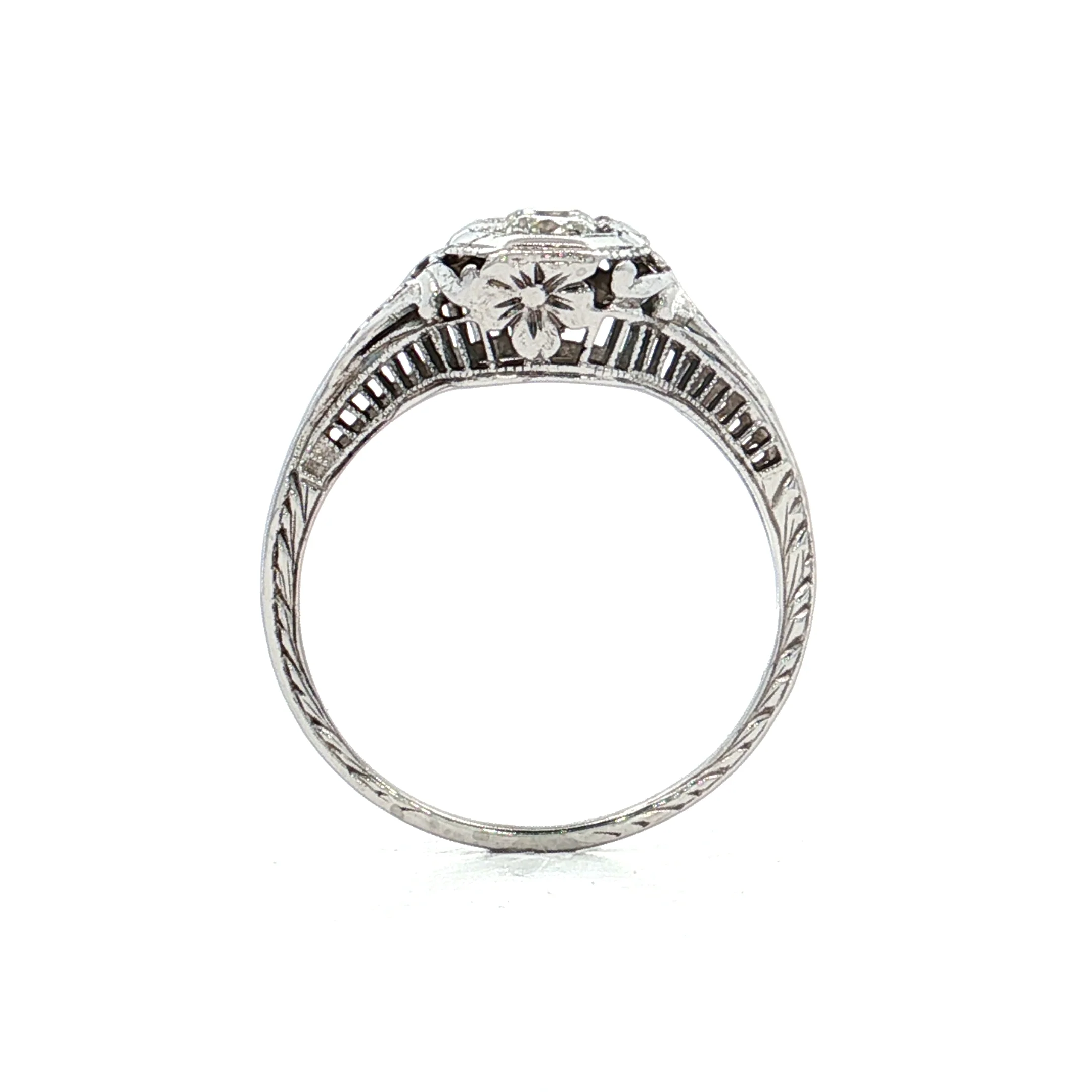 Antique Deco Toi Et Moi Diamond Engagement Ring 18k - Image 4