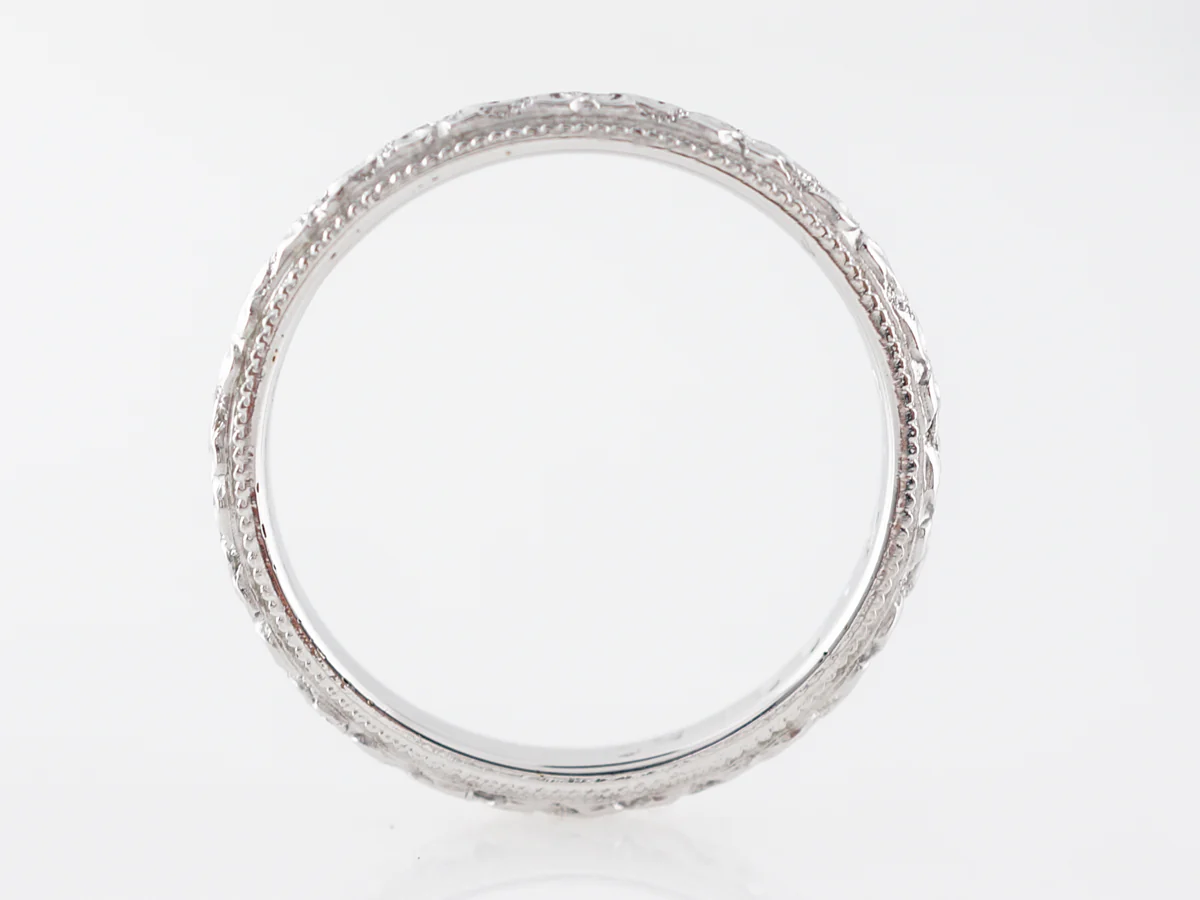 Antique Edwardian Orange Blossom Wedding Band in 14k - Image 2