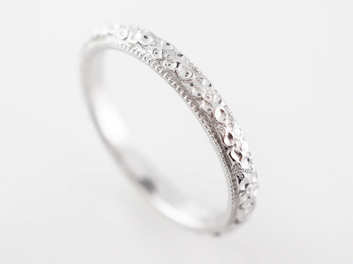 Antique Edwardian Orange Blossom Wedding Band in 14k - Image 3