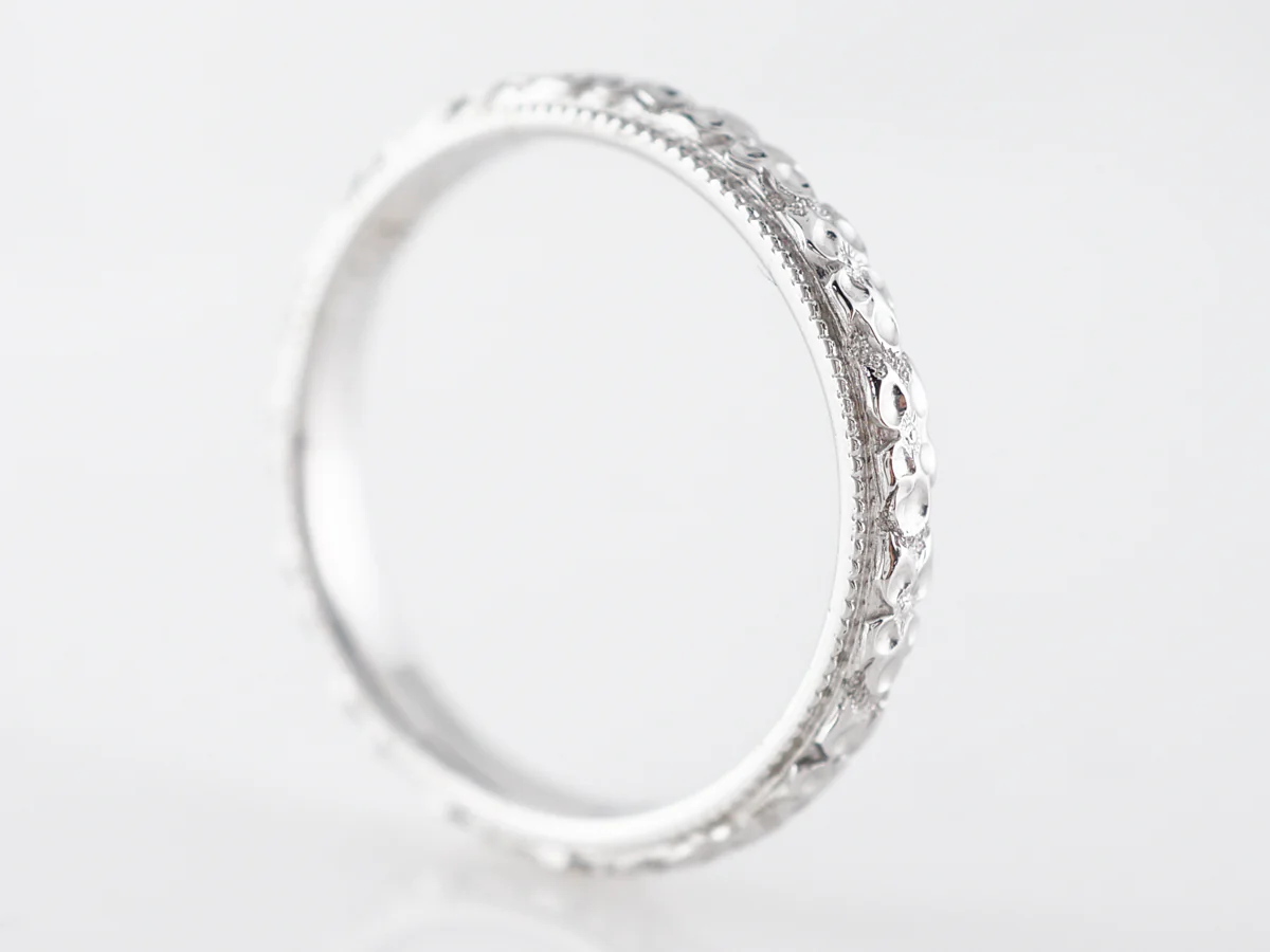 Antique Edwardian Orange Blossom Wedding Band in 14k - Image 4