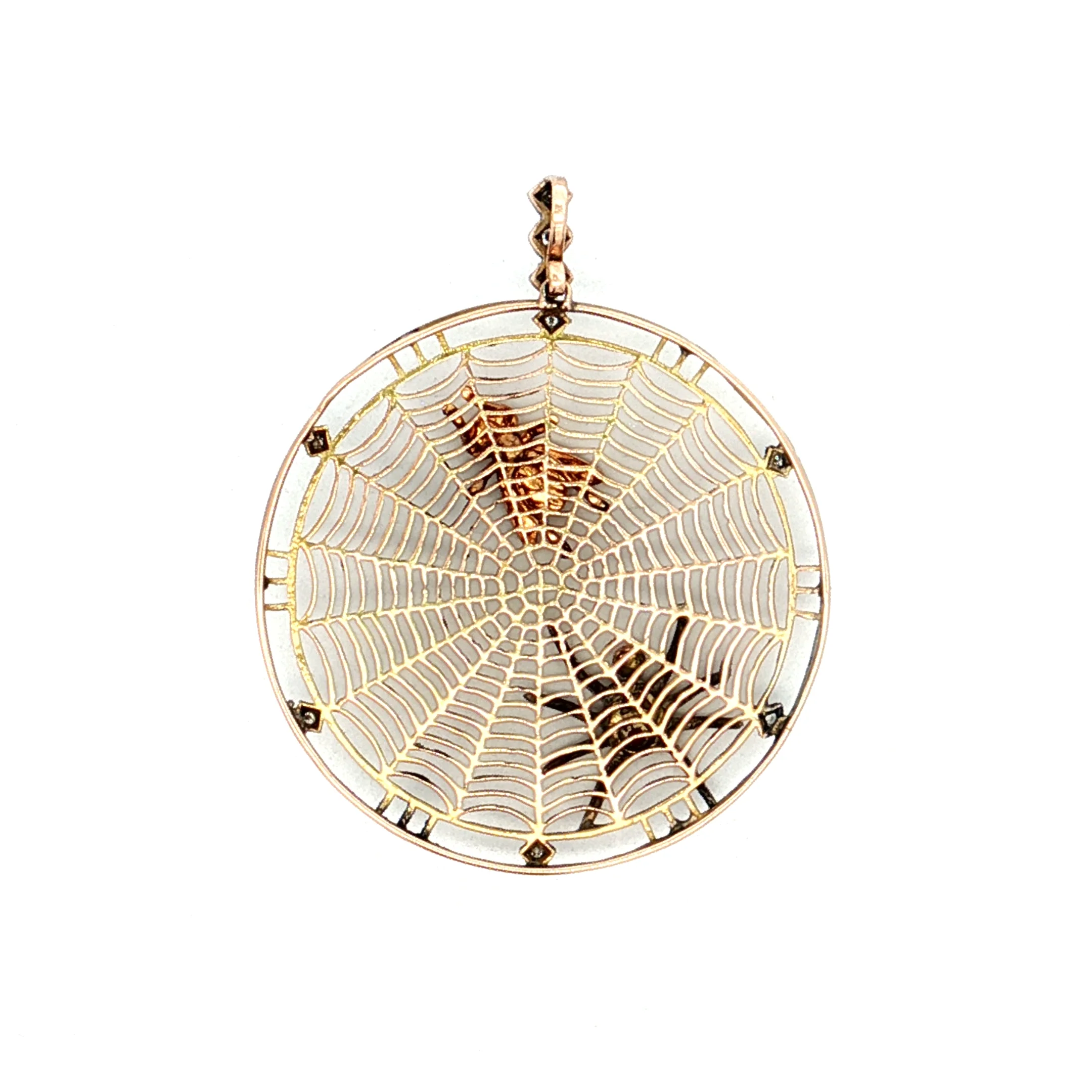 Antique Edwardian Spider Web Pendant 14k/Sterling Silver - Image 2