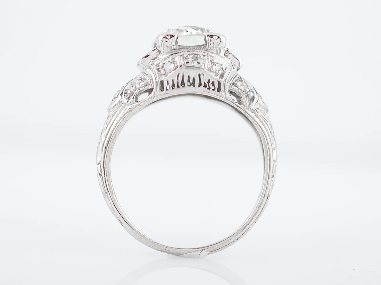 Antique Engagement Ring 1.09 Old European Cut Diamond in Platinum - Image 6