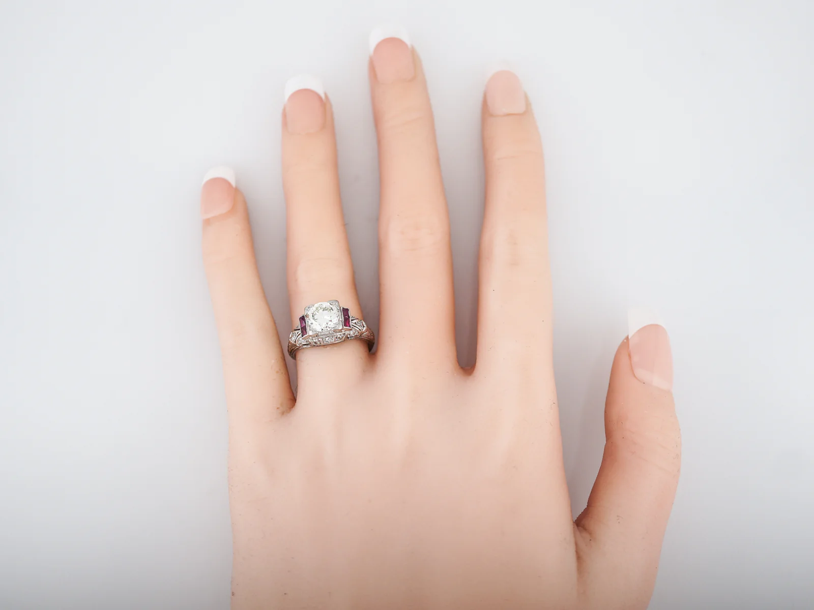 Antique Engagement Ring 1.09 Old European Cut Diamond in Platinum - Image 7
