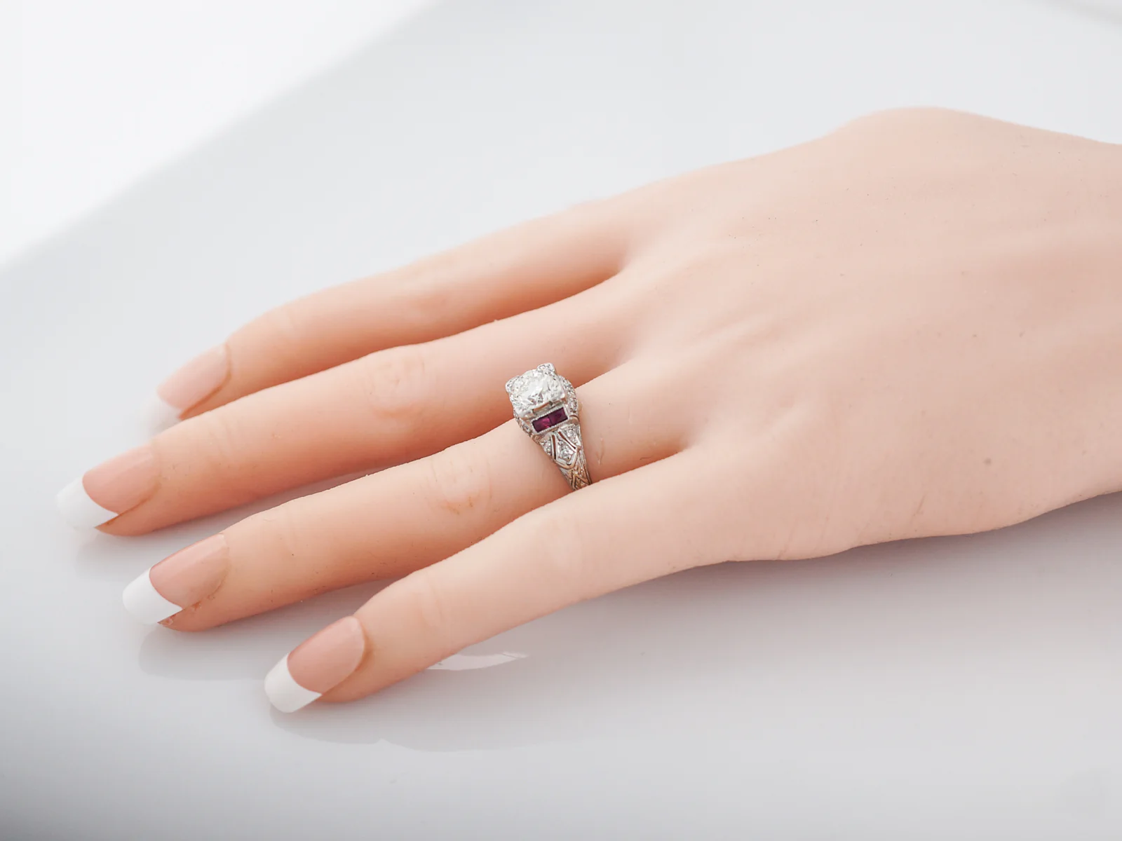 Antique Engagement Ring 1.09 Old European Cut Diamond in Platinum - Image 8