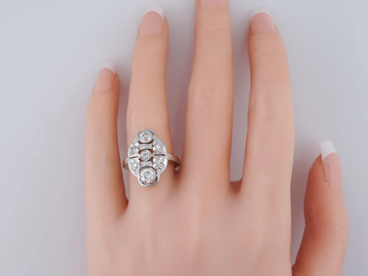 Antique Engagement Ring Art Deco 1.17 cttw Old European Cut Diamond in 14k White Gold - Image 7