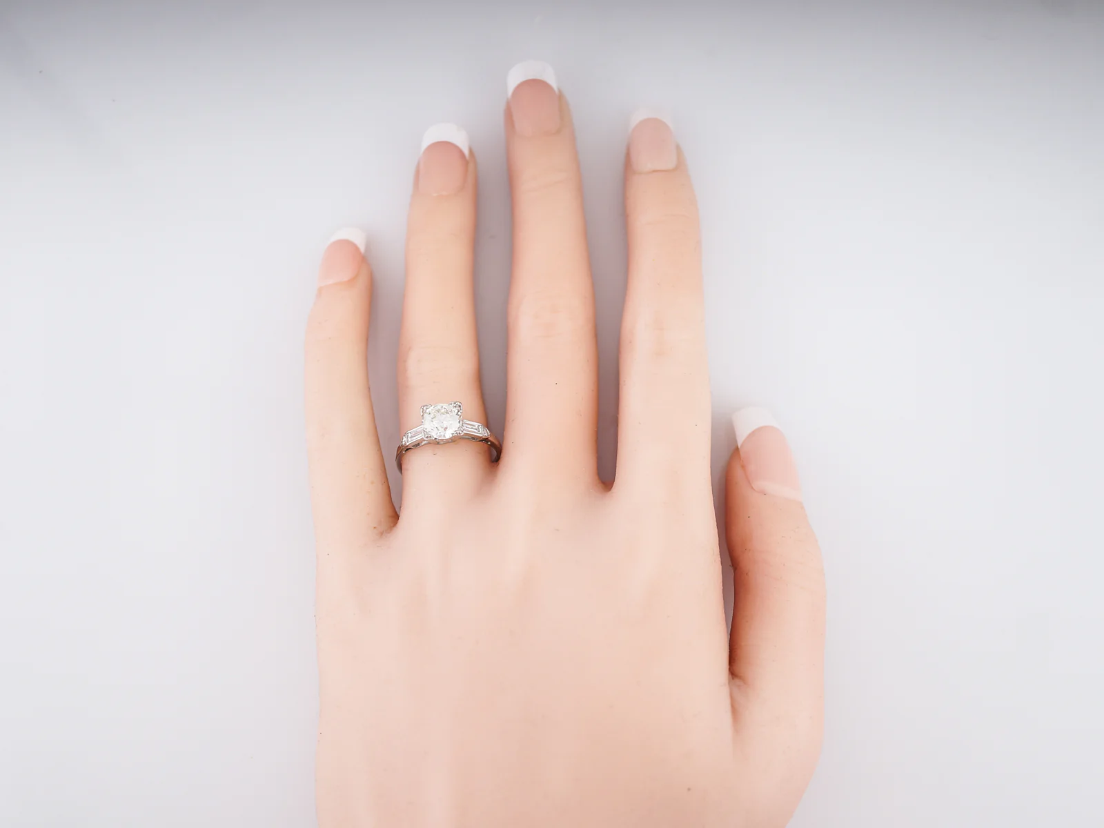 Antique Engagement Ring Art Deco 1.26 Old European Cut Diamond in Platinum - Image 6