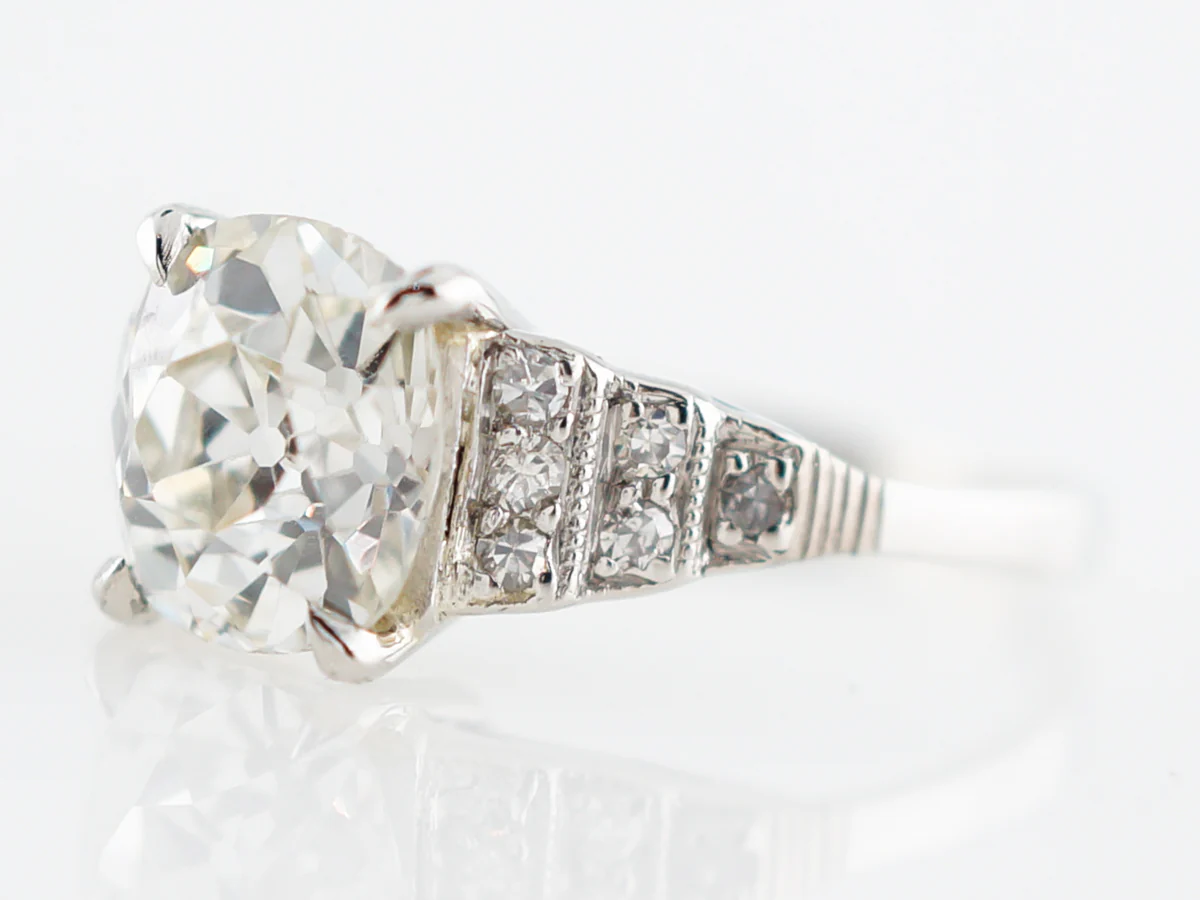 Antique Engagement Ring Art Deco 1.48 Cushion Cut Diamond in Platinum (Copy) - Image 3